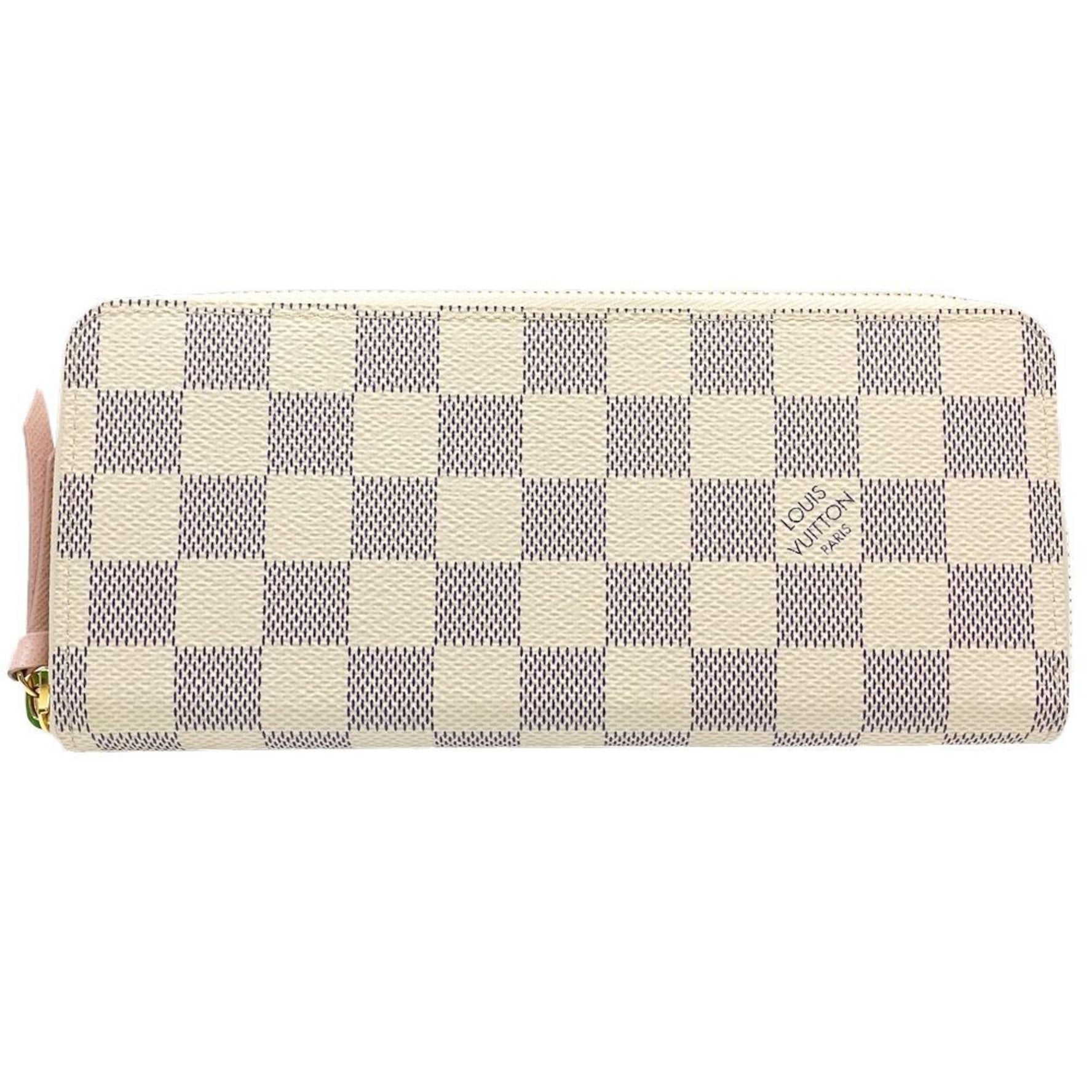 LOUIS VUITTON Louis Vuitton Damier Azur Long Wallet N61264 Portefeuille Clemence Rose Ballerine