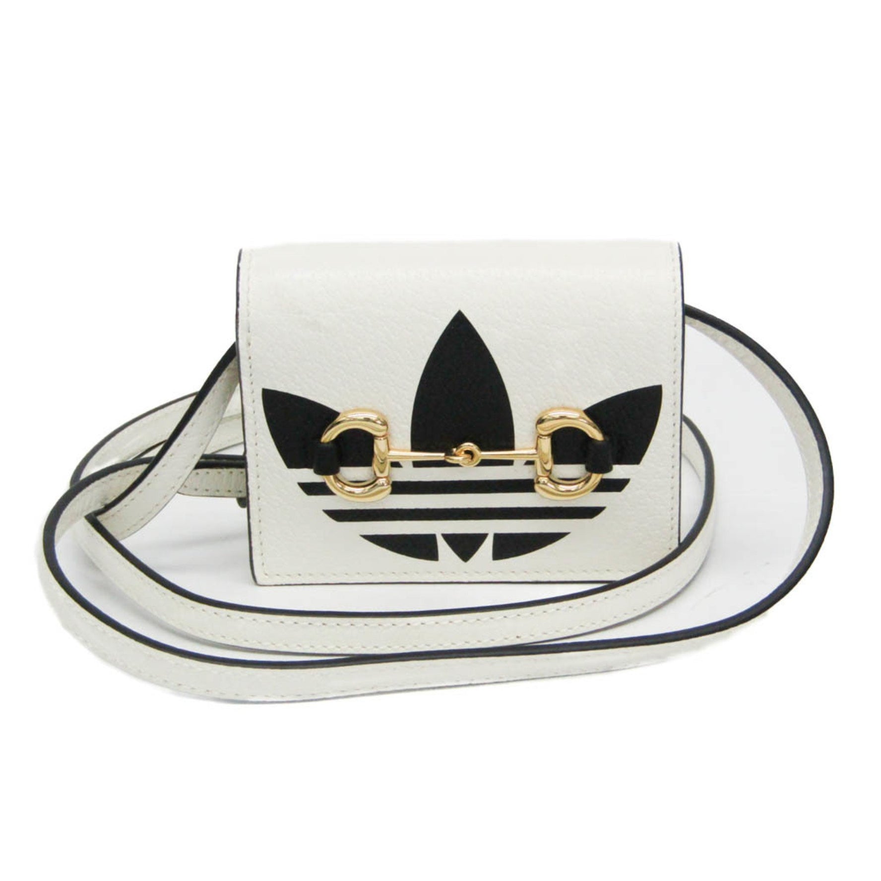 Gucci X Adidas With Hose Bit Leather Chain/Shoulder Wallet Black,White
