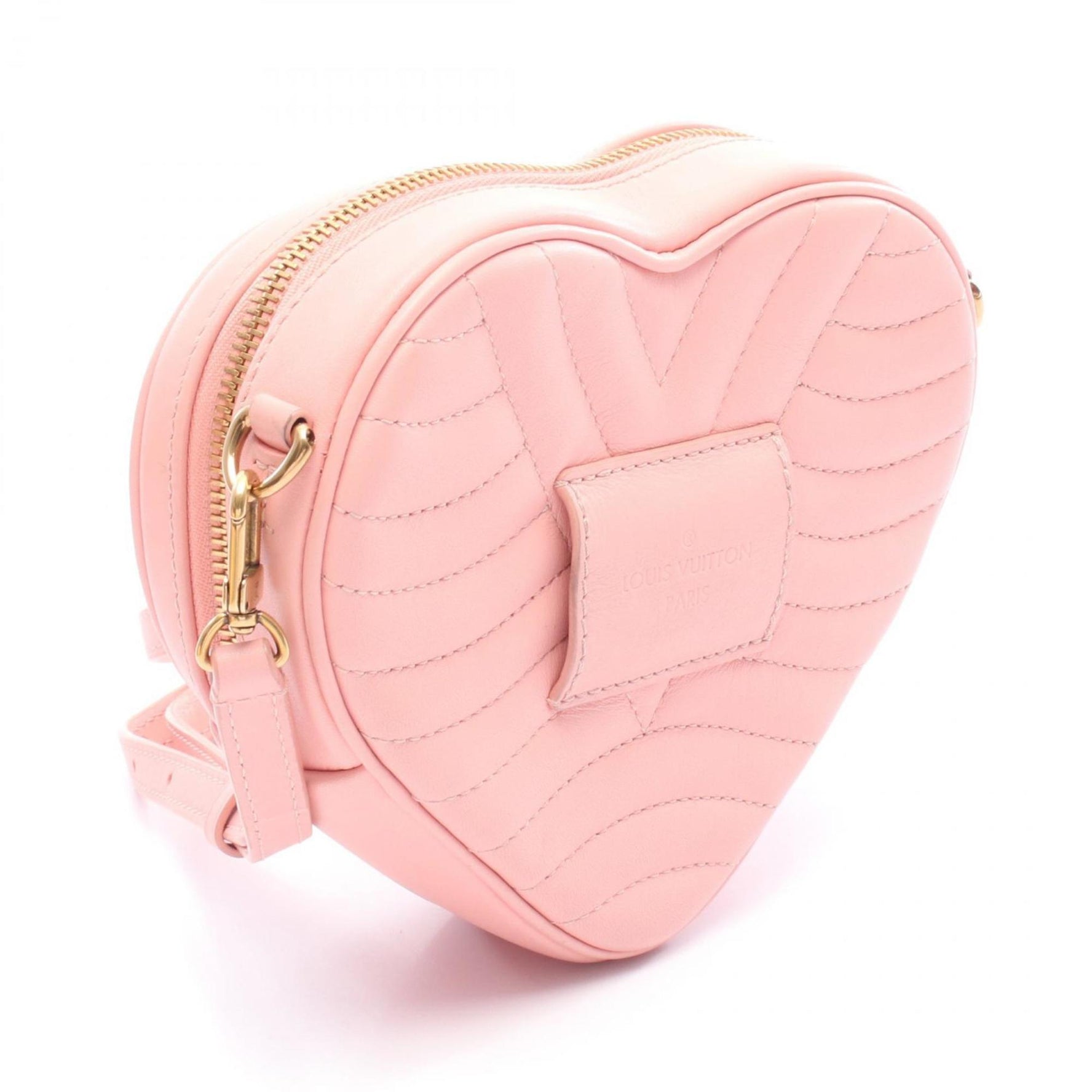 Louis Vuitton New Wave Heart Bag, Love Lock Shoulder Leather, Pink