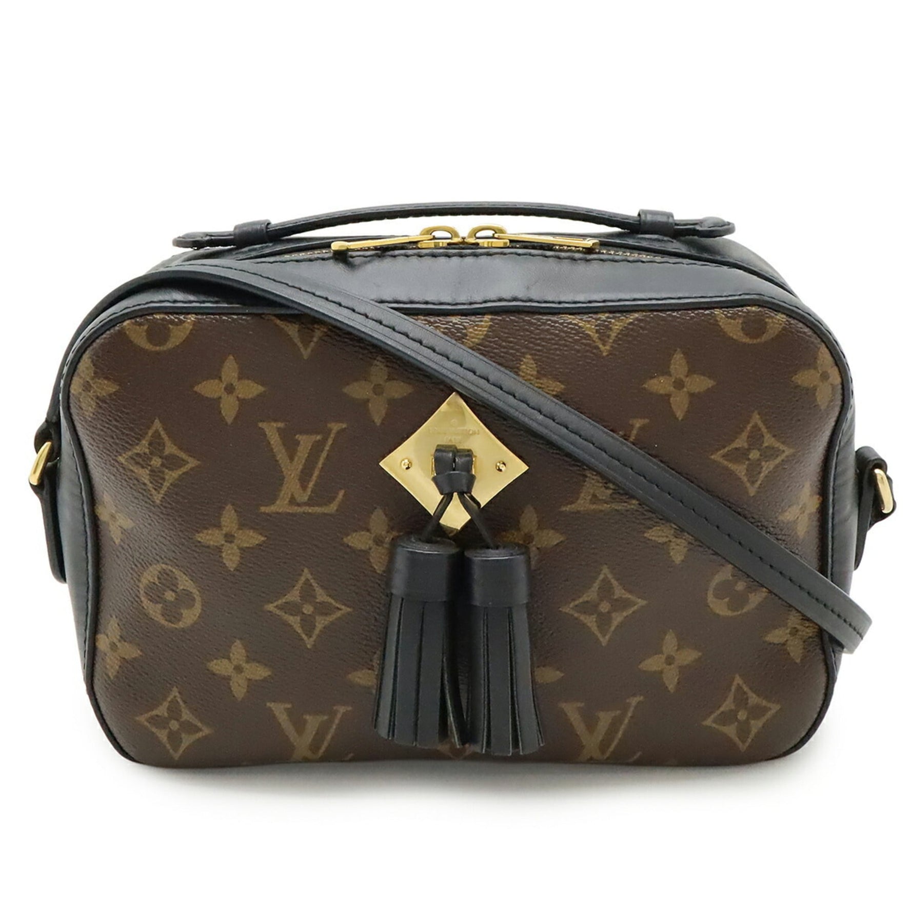 LOUIS VUITTON Monogram Saintonge Shoulder Bag/Pochette/Handbag with Tassel in Noir, Black