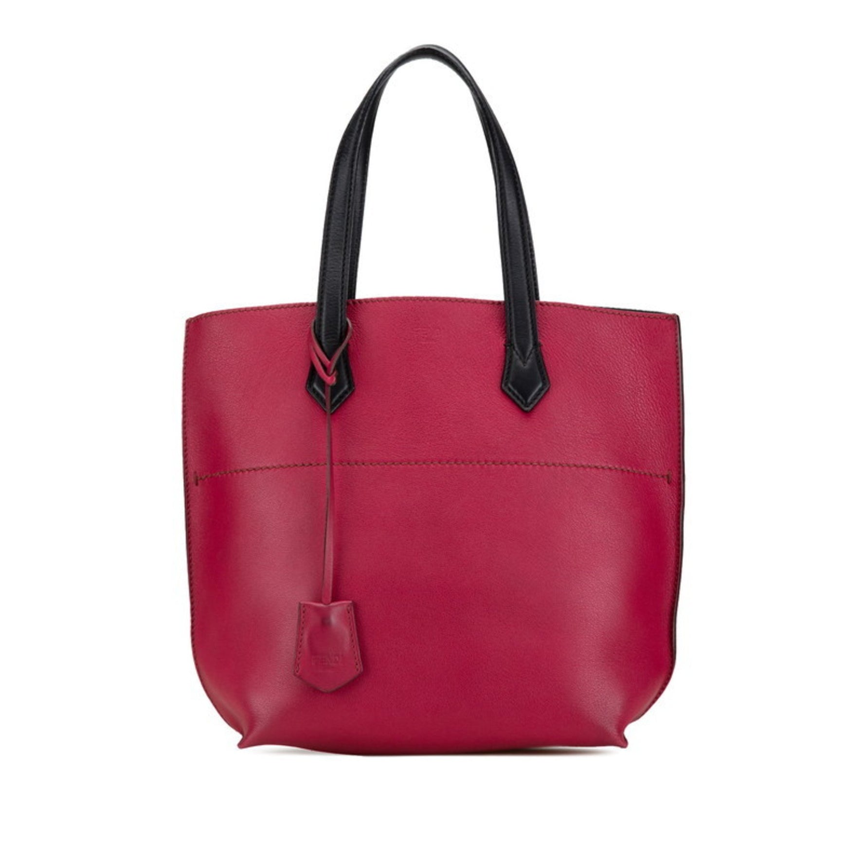Fendi Tote Bag Pink Black Leather