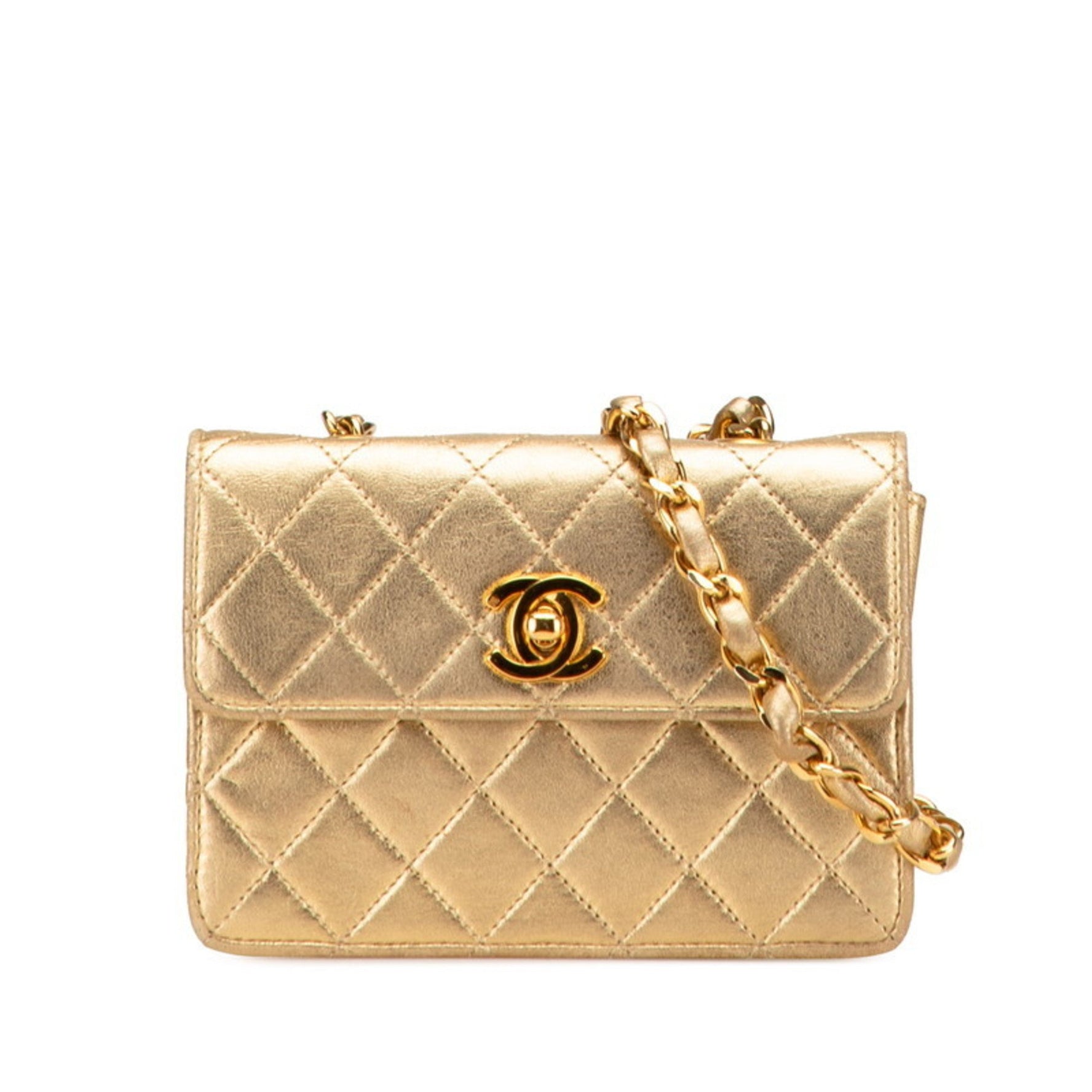 CHANEL Mini Matelasse Coco Mark Chain Shoulder Bag in Lambskin