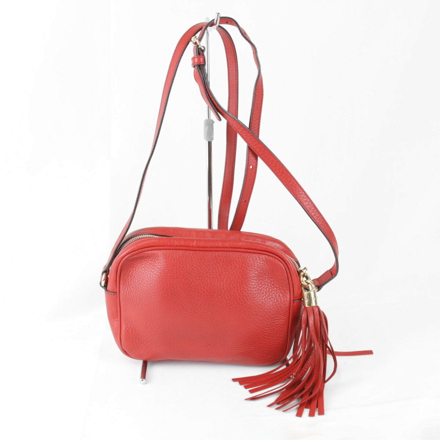 GUCCI Shoulder Bag Leather Red Women's