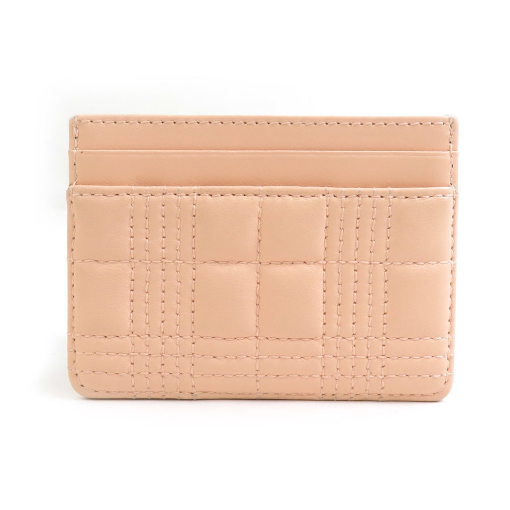 Burberry Leather Card Case in Light Coral Orange