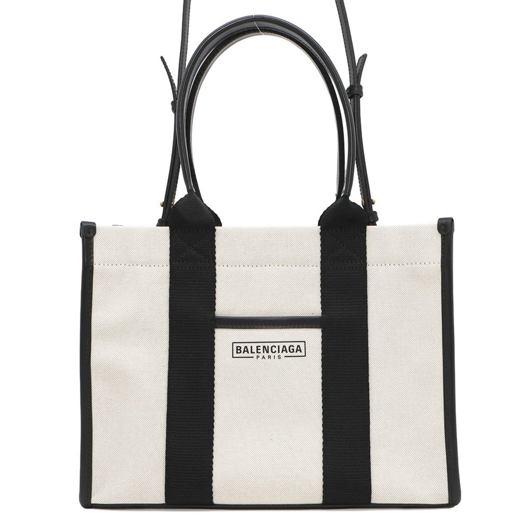 Balenciaga Handbag Hardware Small Canvas Leather BALENCIAGA 2way White