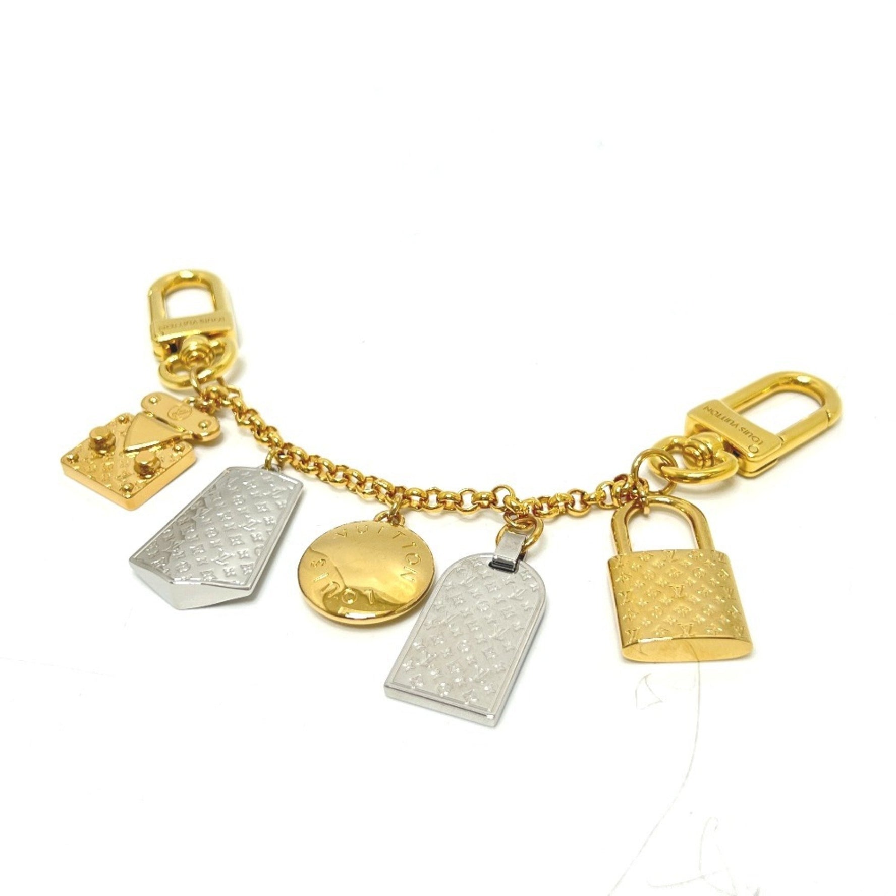 Louis Vuitton Chain Nanogram Icon Key Ring, Keychain/Bag Charm, Metal, Men's/Women's