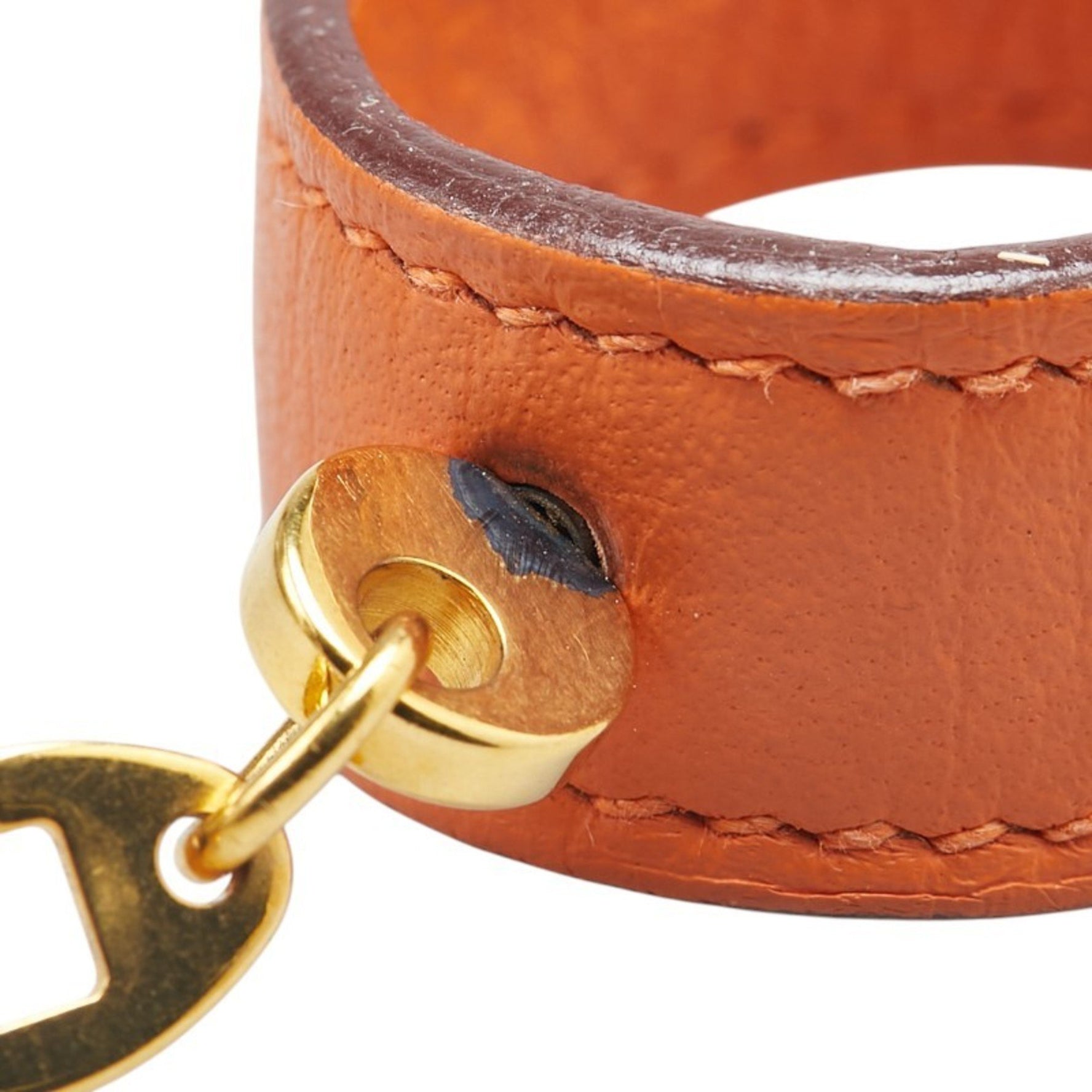 Hermes Glove Holder Orange Leather Women's HERMES