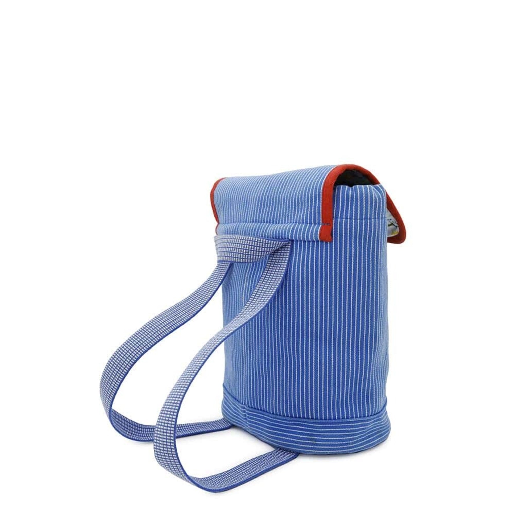 Hermes Backpack Horse Stripe Caval Color Blue Canvas Kids
