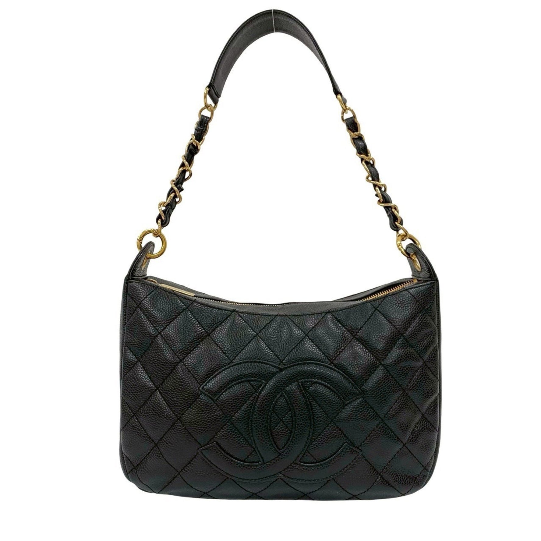 Seal No. 7 CHANEL Coco Mark Caviar Leather One-Shoulder Bag Handbag