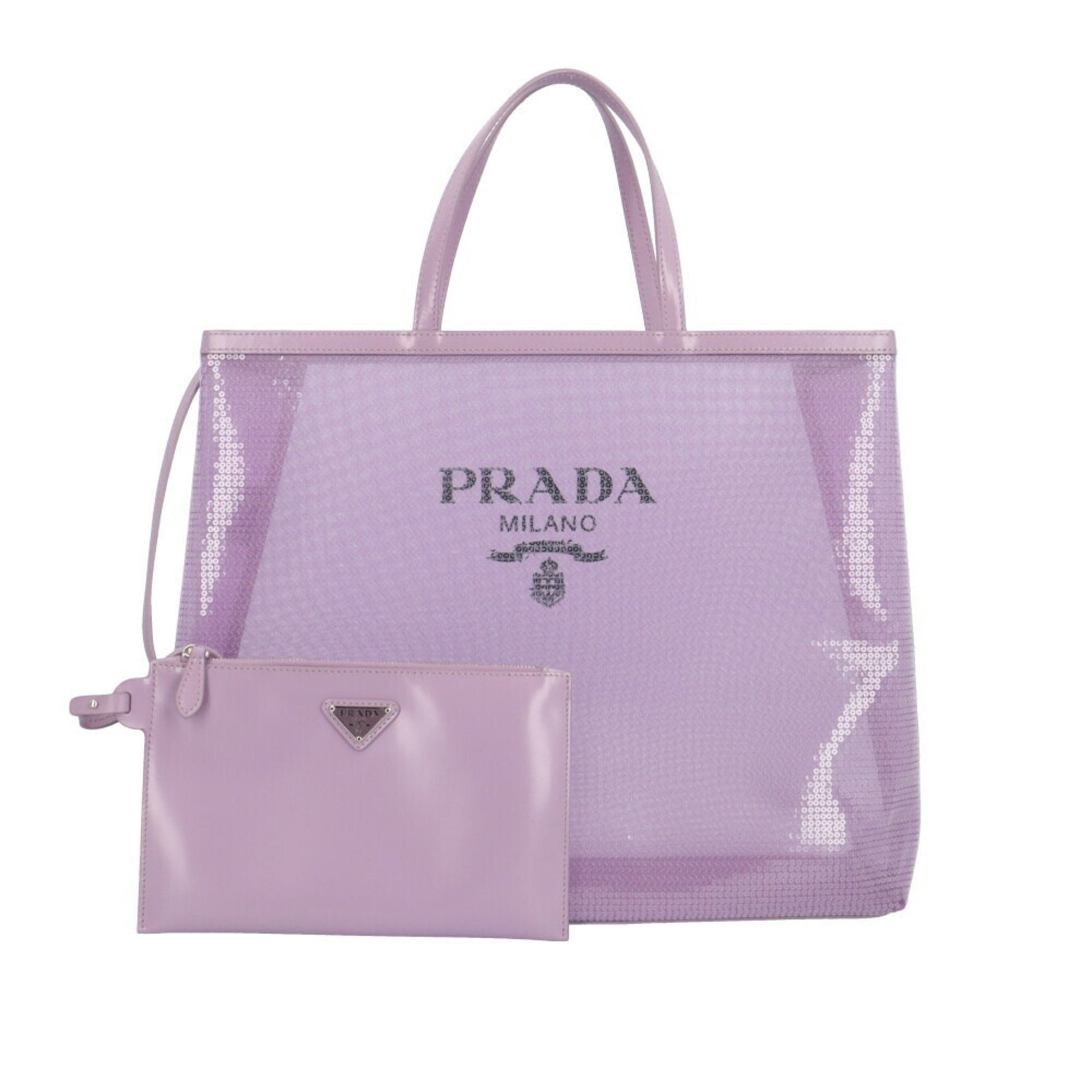 Prada mesh tote bag with sequins, .
