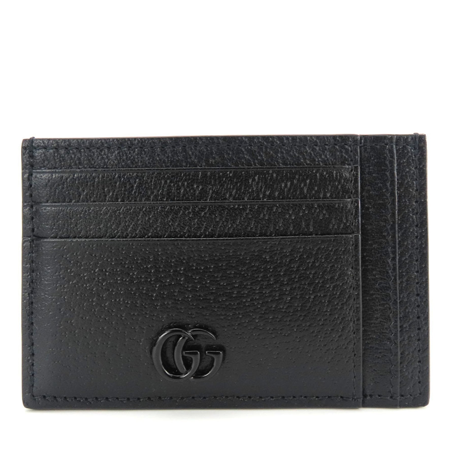 Gucci Business Card Holder/Card Case Double G Leather Black Accessories Women Men GUCCI