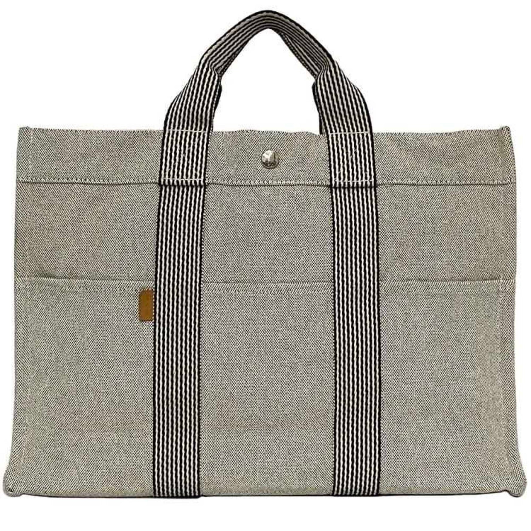 Hermes Tote Bag New Fool Toe MM f-22441 Gray Canvas HERMES a4 Women's Men's Handbag