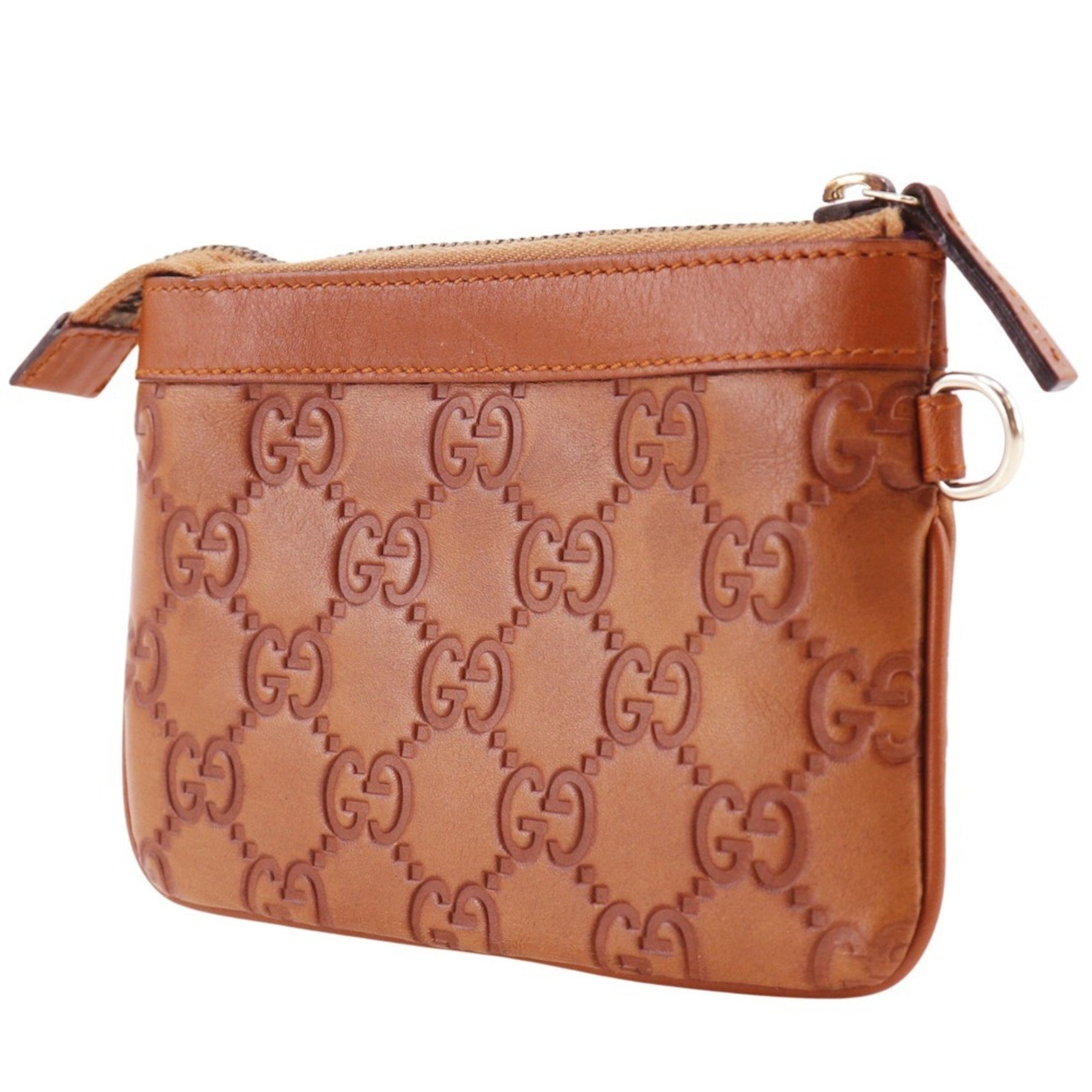 GUCCI GG Pouch Shimmer Leather Unisex