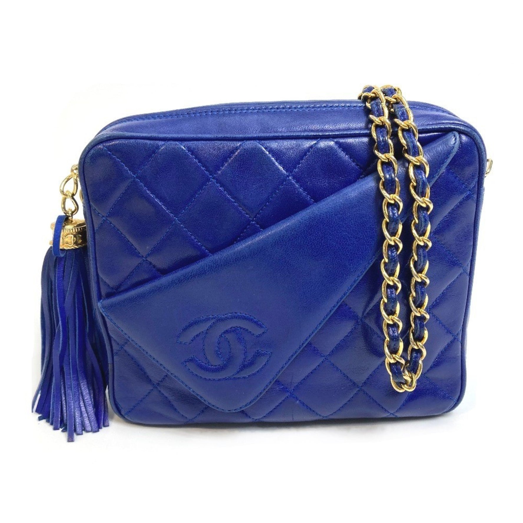 CHANEL Coco Mark CC Matelasse Fringe Shoulder Bag in Lambskin