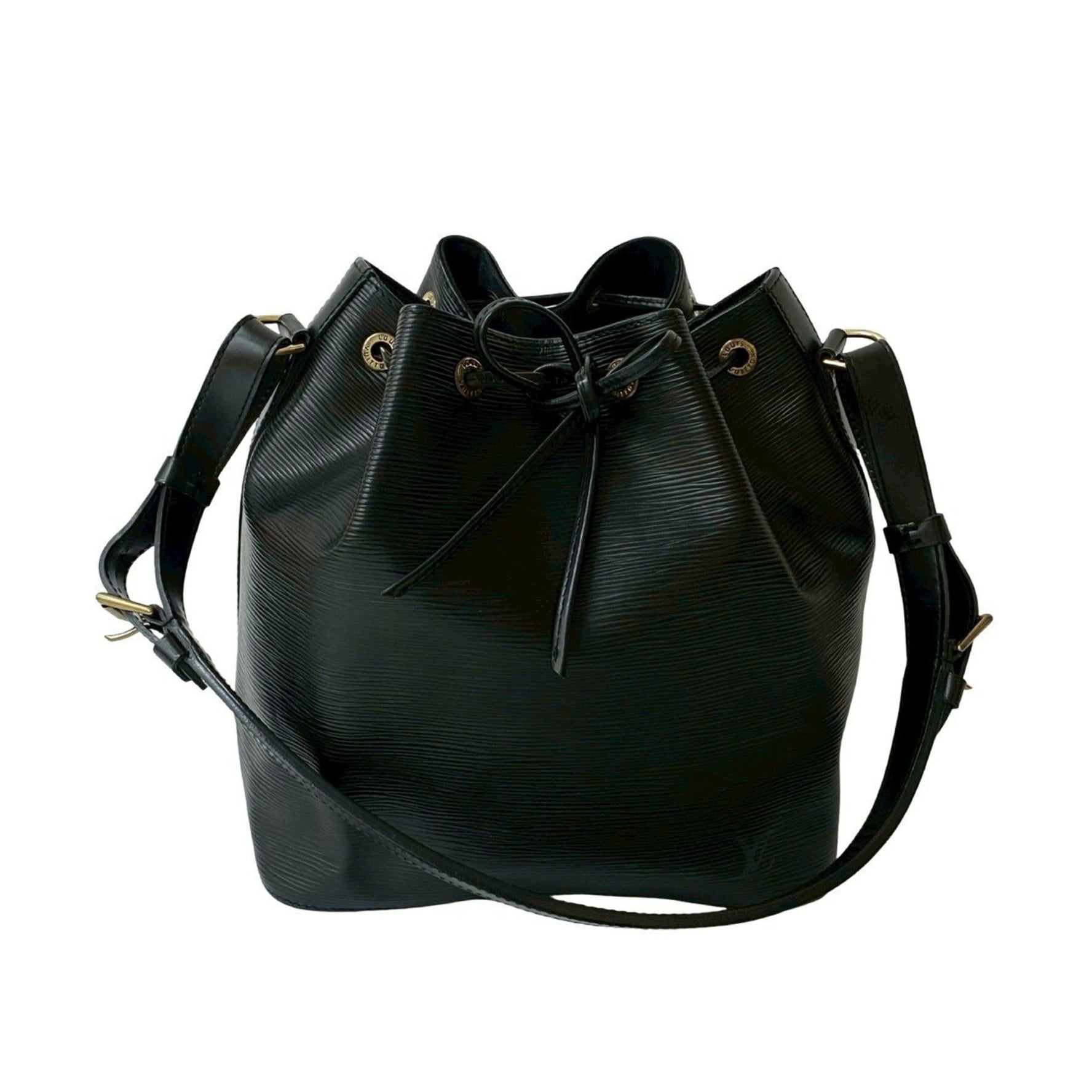 Louis Vuitton Petit Noe Epi Leather Drawstring Shoulder Bag Pochette Noir