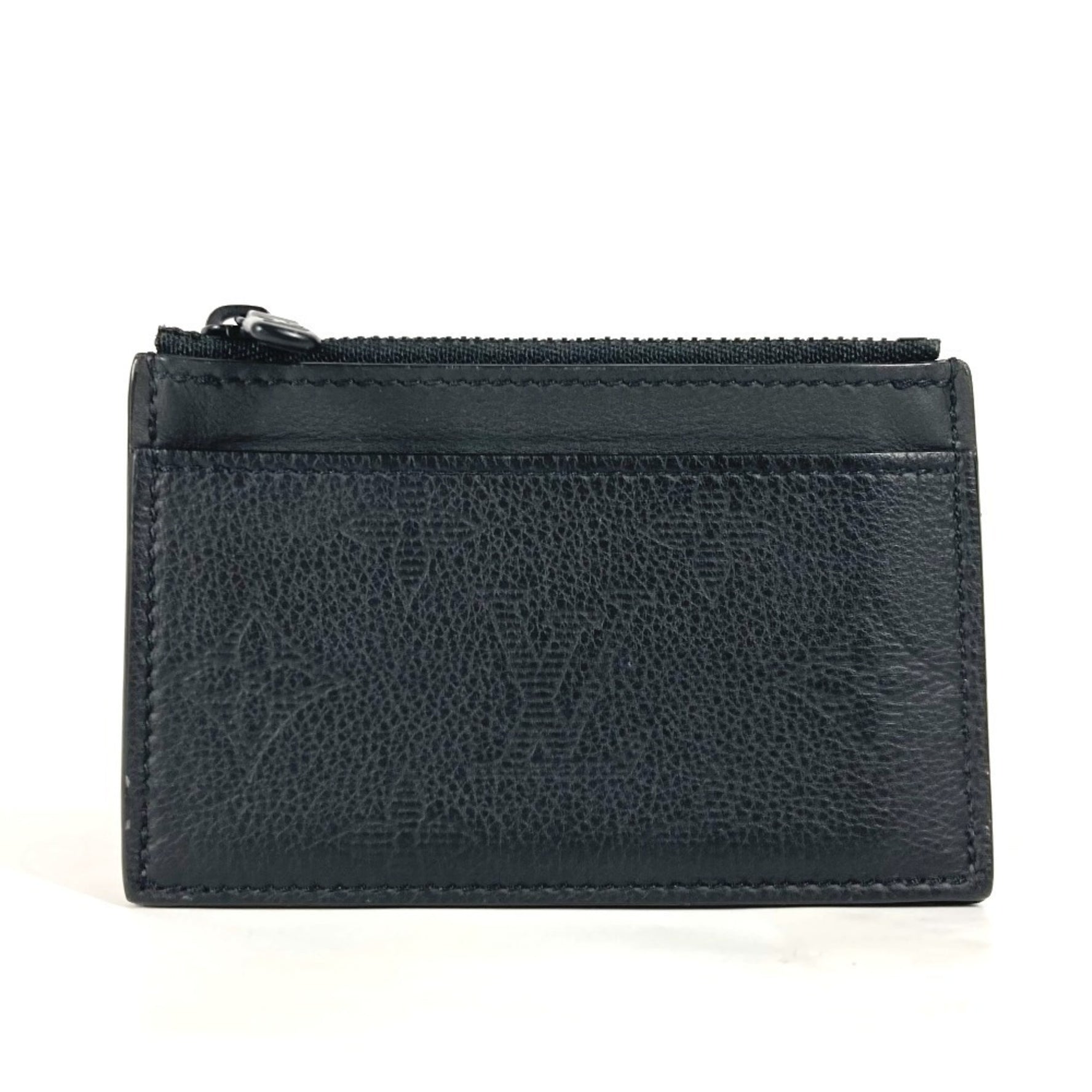 Louis Vuitton Monogram Shadow Compact Coin Card Holder Wallet Purse Fragment Case Wallet/Coin Leather Men's