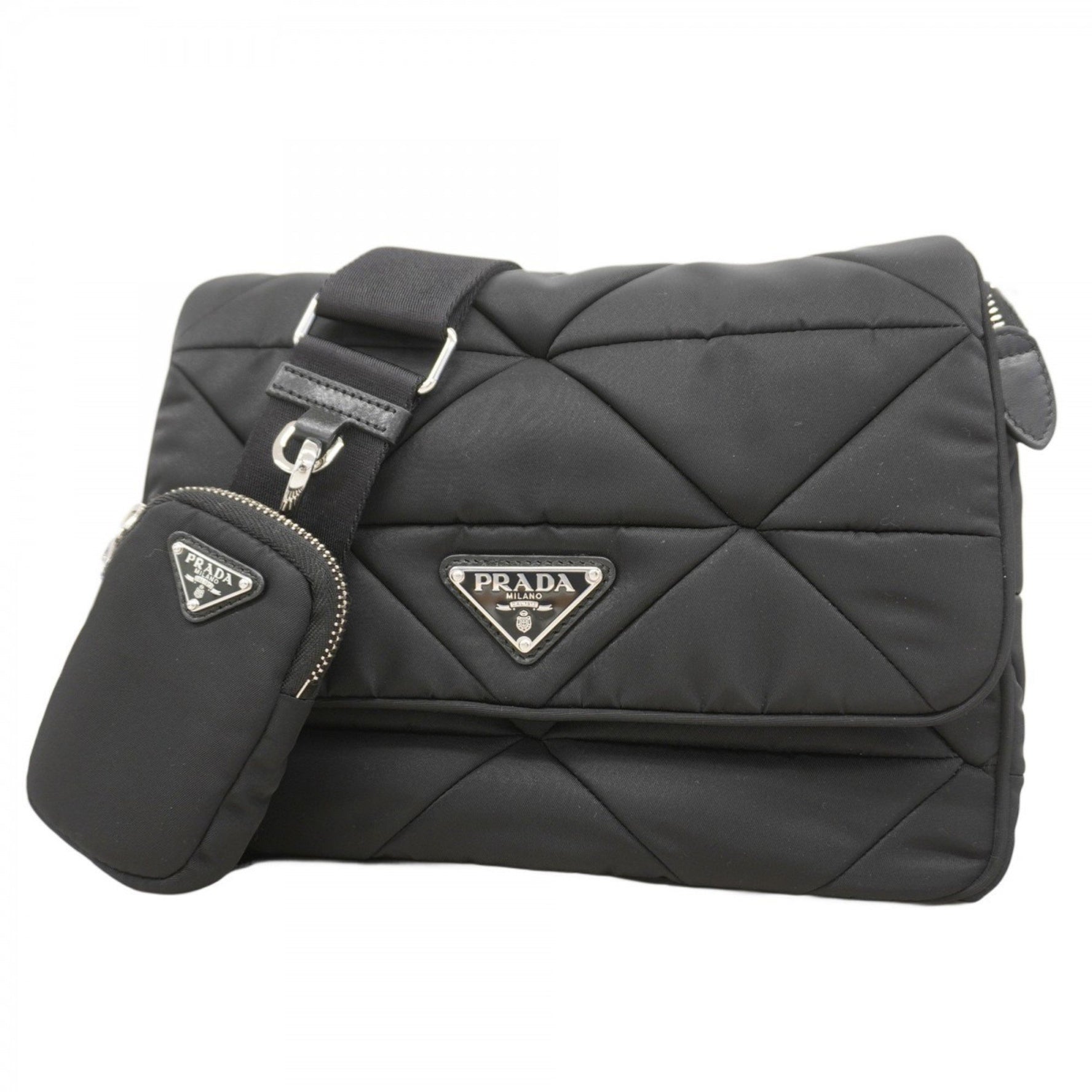 Prada Shoulder Bag Nylon Black Women's
