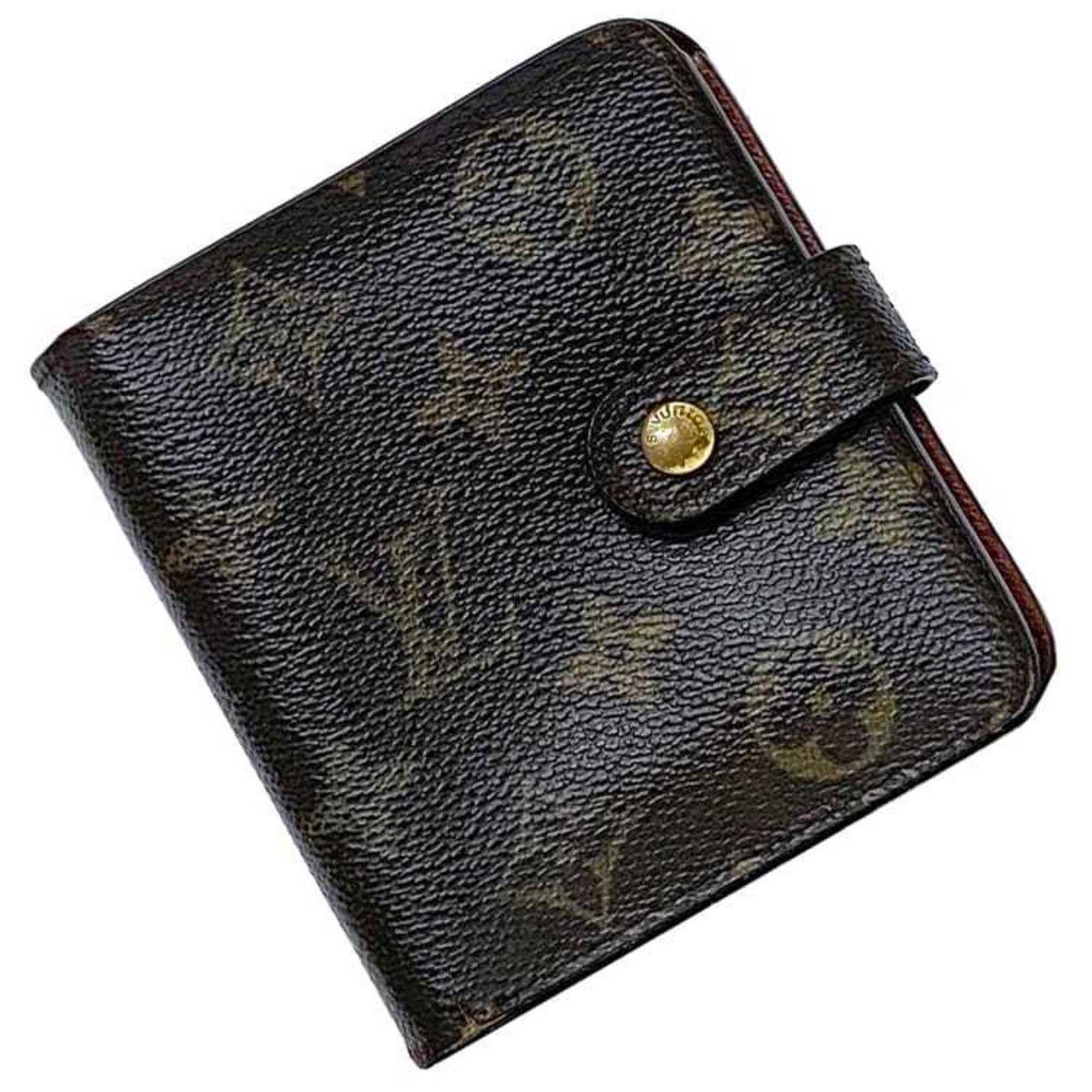 Louis Vuitton Compact Zip Wallet Monogram Bifold Canvas LV Folding