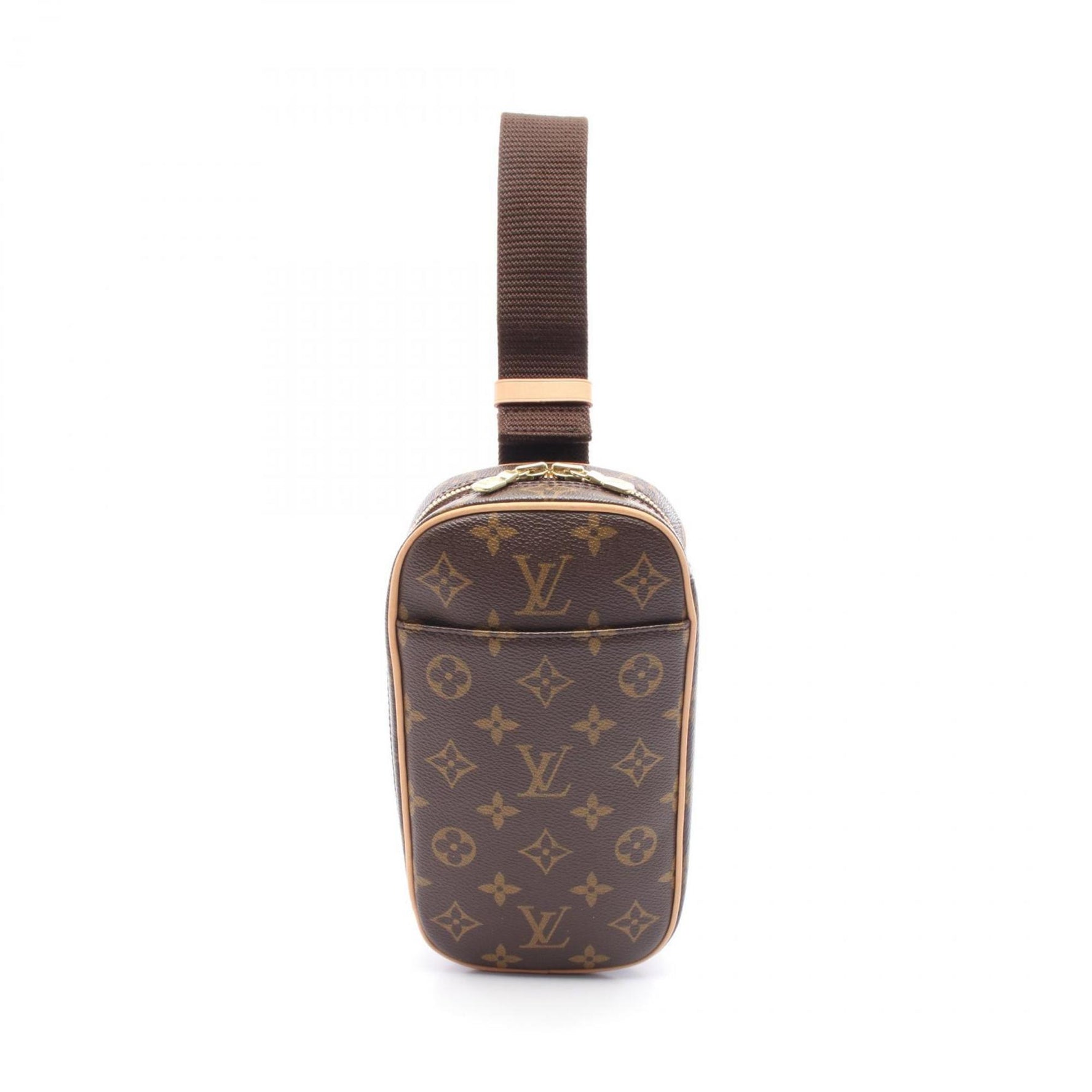 Louis Vuitton Pochette Ganju Waist Bag/Body Bag, Coated Canvas and Leather with Monogram Design, Brown, Women