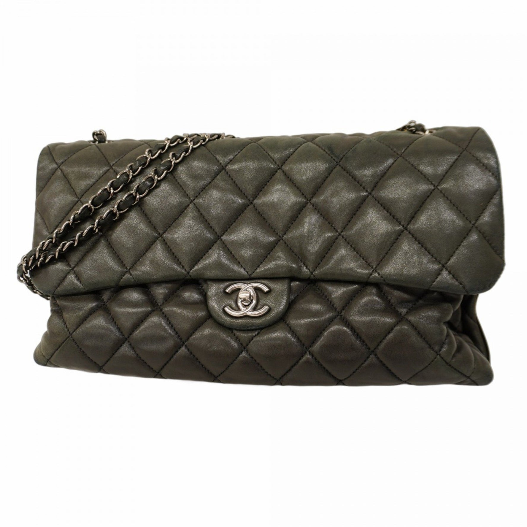 Chanel Shoulder Bag Matelasse W Chain Lambskin Black Women's