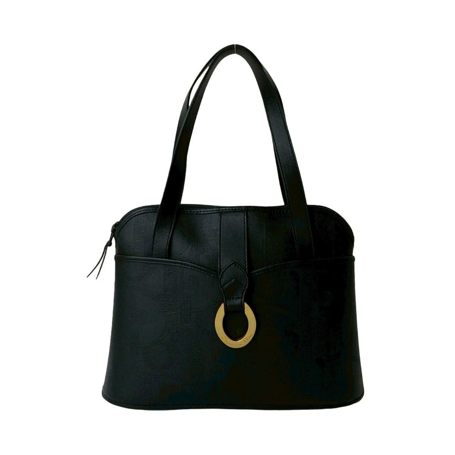 Christian Dior Trotter-patterned leather handbag/mini Boston bag in with logo hardware