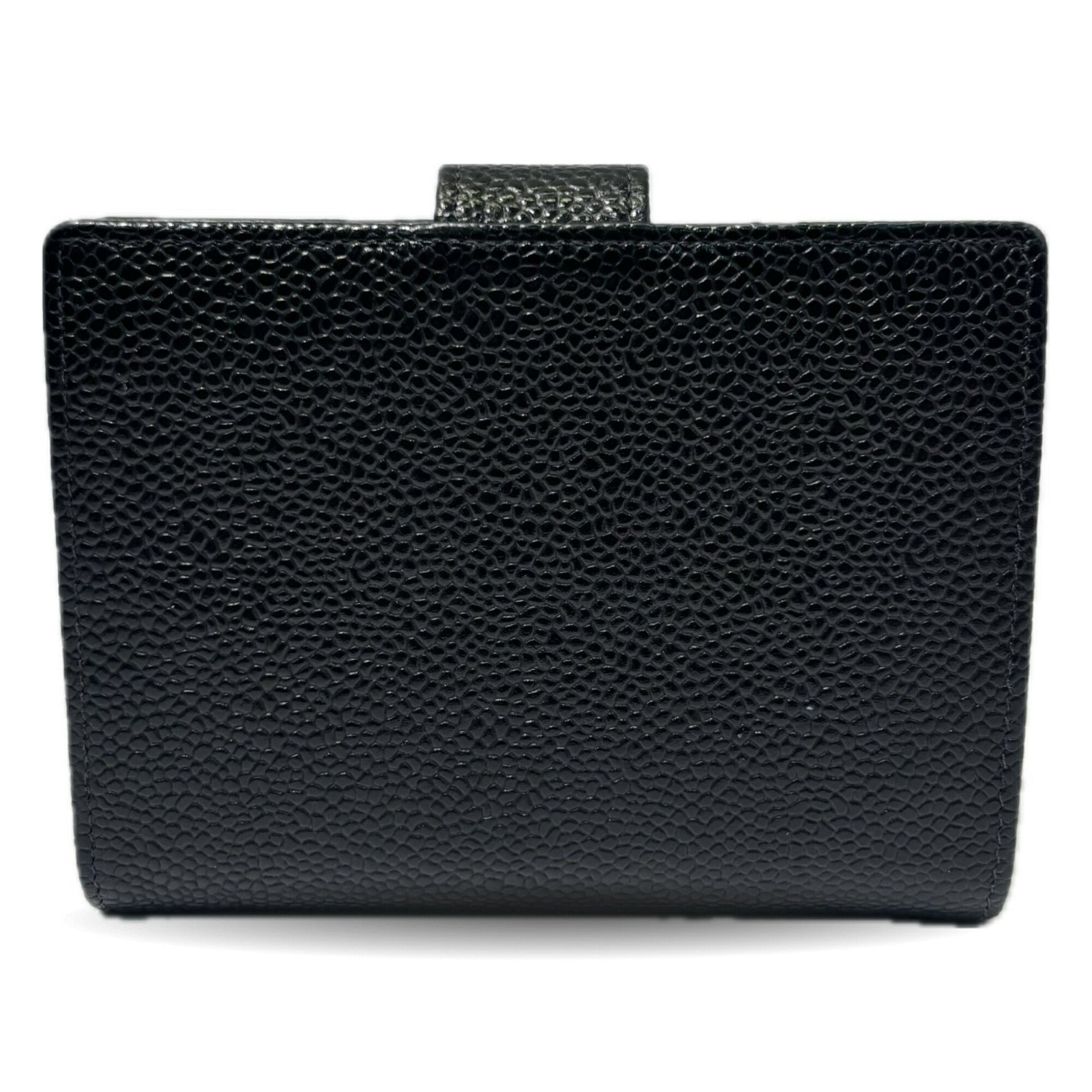 CHANEL Bi-fold Wallet Caviar Skin Mini Leather