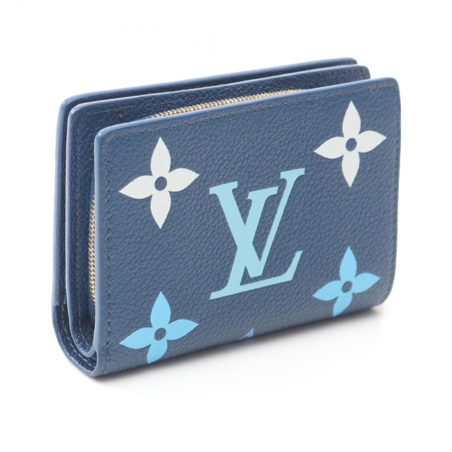 Louis Vuitton Portefeuille Claire Two-Tone Bifold Wallet in Monogram Empreinte Leather, Blue