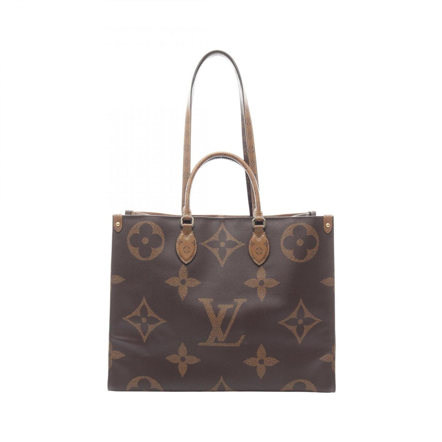 Louis Vuitton On the Go GM Monogram Giant Reverse Tote Bag, Coated Canvas, Brown and Beige