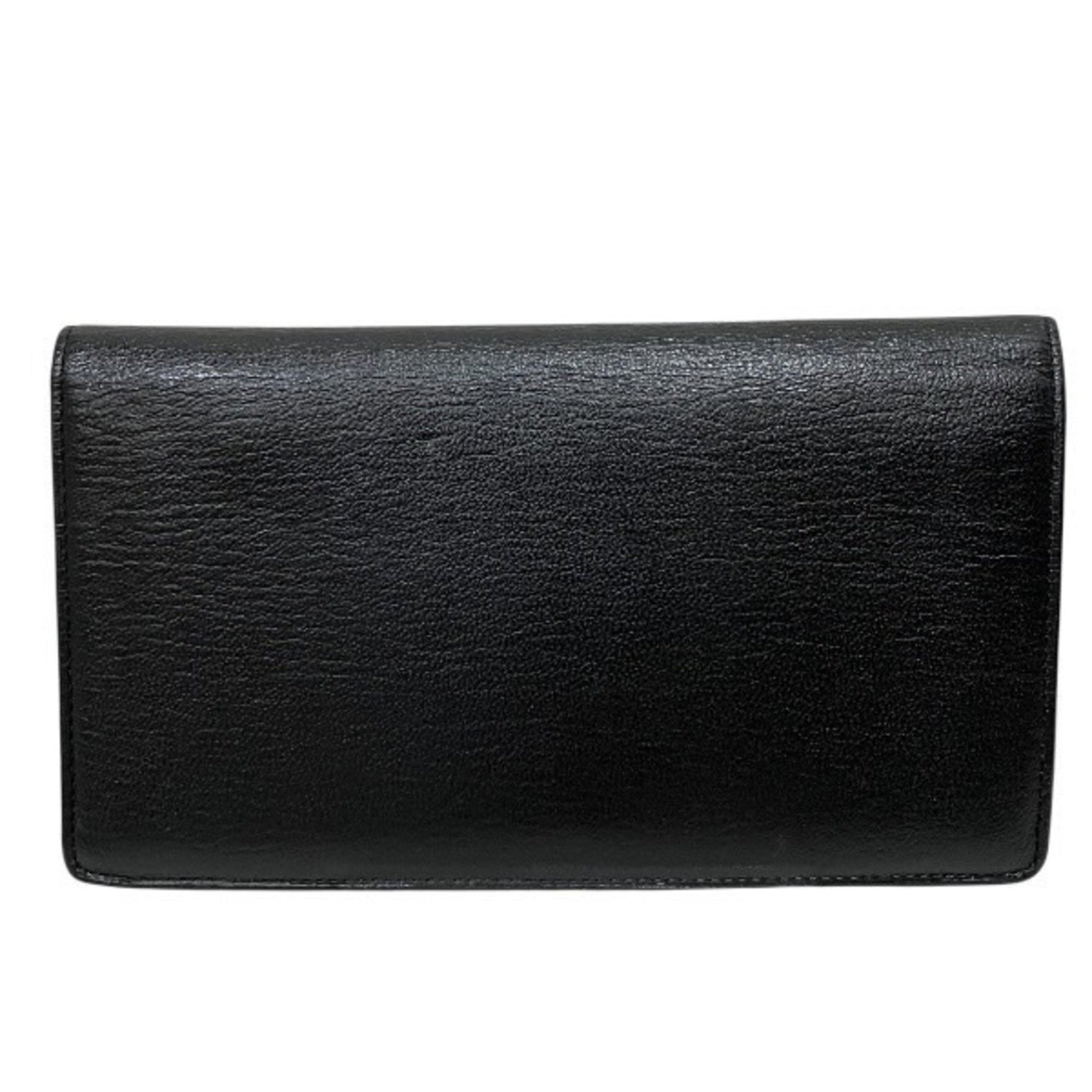 CHANEL Coco Mark Leather Long Bifold Wallet