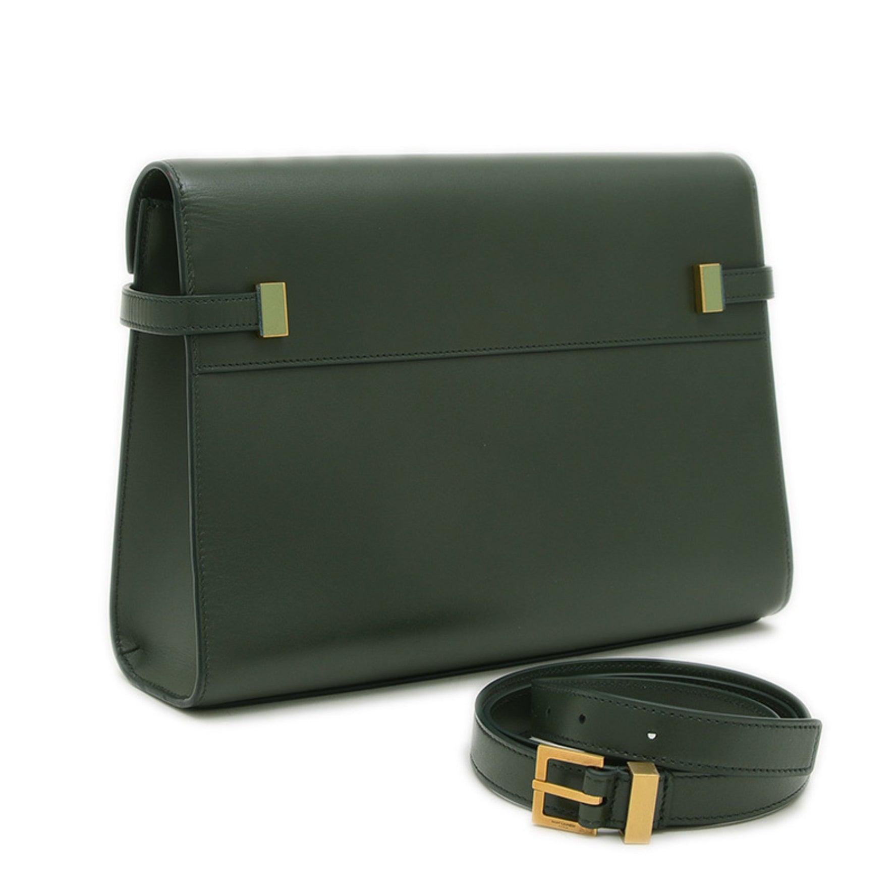 Saint Laurent Paris Manhattan Box 2WAY Bag Handbag Green BP