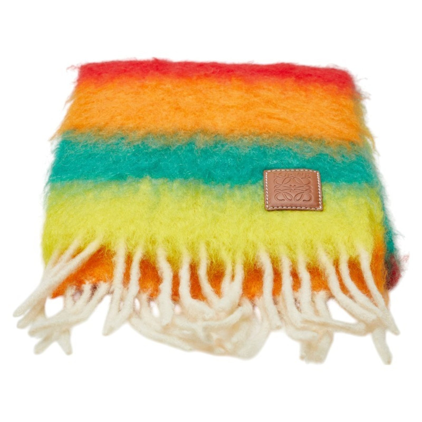 LOEWE Anagram Stripe Scarf in Multicolor Wool and Mohair