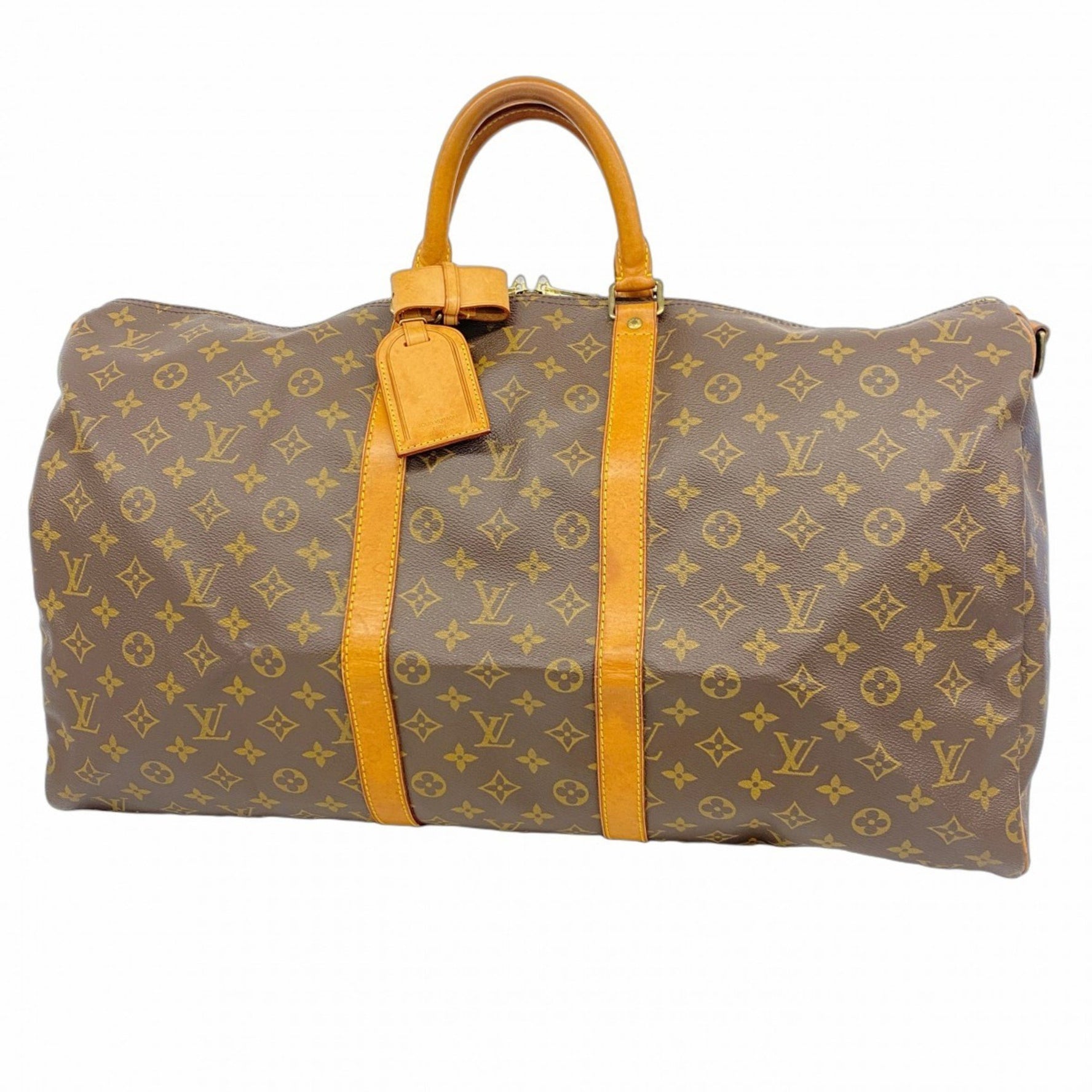 Louis Vuitton Monogram Keepall Bandouliere 55 Boston Bag M41414 Brown Men's and Women's