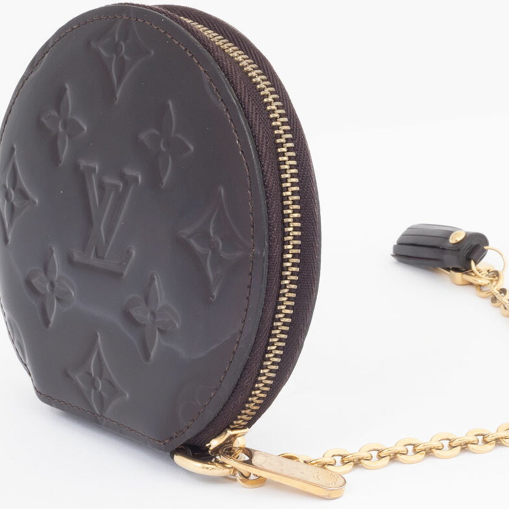 Louis Vuitton Portemonnay Ecreuil Coin Case Purse Amaranth Monogram Vernis LOUIS VUITTON