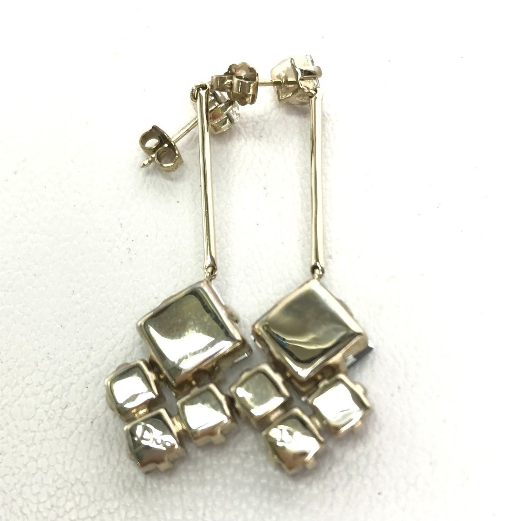Christian Dior Dior Logo Beaded Earrings, Metal, Women's, Light Blue/White