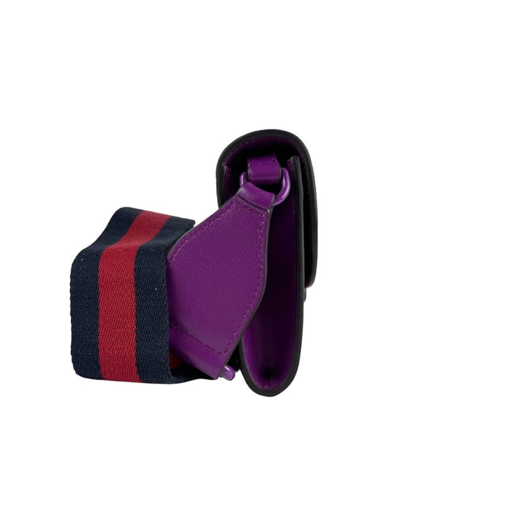 Gucci Horsebit Leather Shoulder Bag in Purple, Women's, z6497