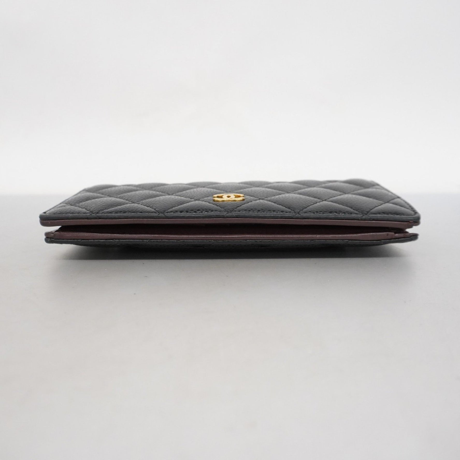 Chanel Matelasse Caviar Leather Long Wallet, Black, Women's