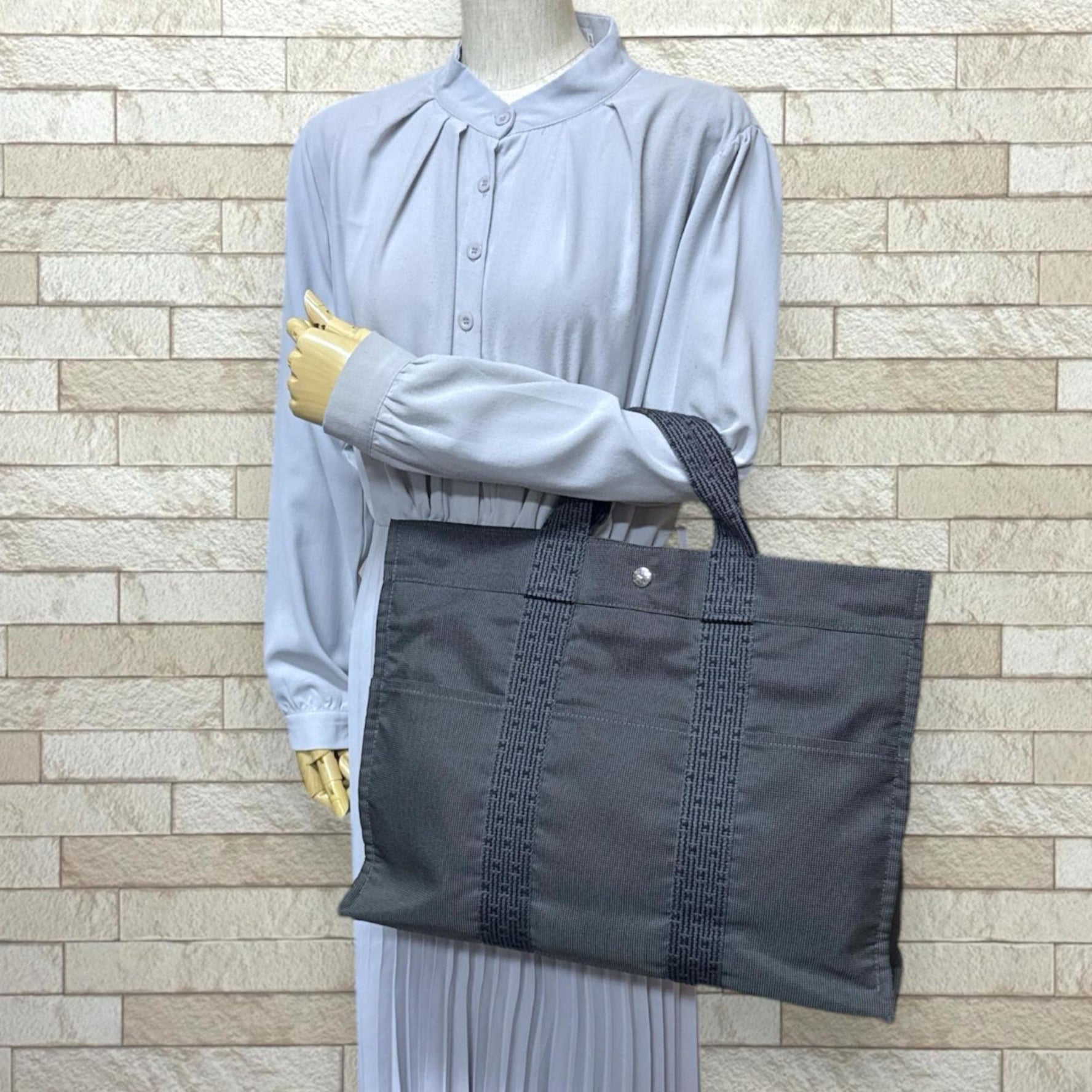 Hermes Tote MM Air Line Bag Canvas