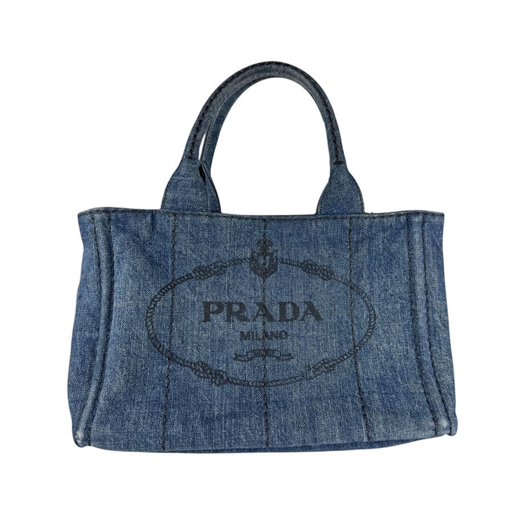 Prada Canapa Denim Shoulder Bag
