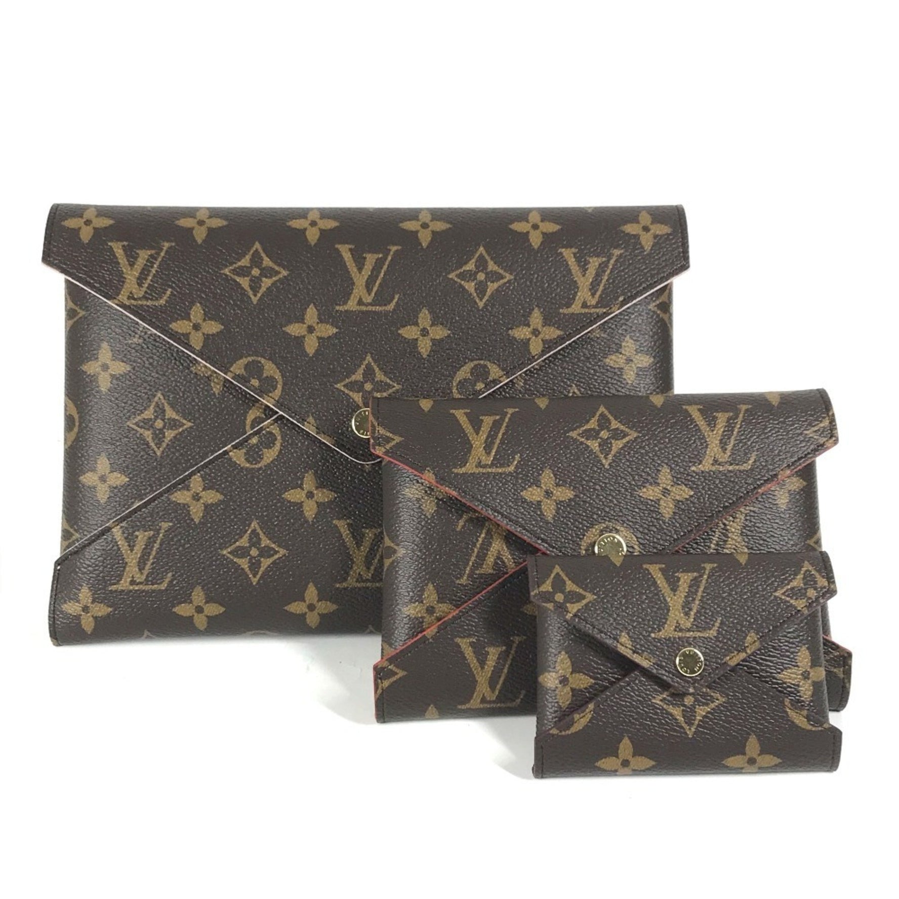 Louis Vuitton Monogram Pochette Kirigami Pouch Set of 3 Clutch Bag Canvas Brown