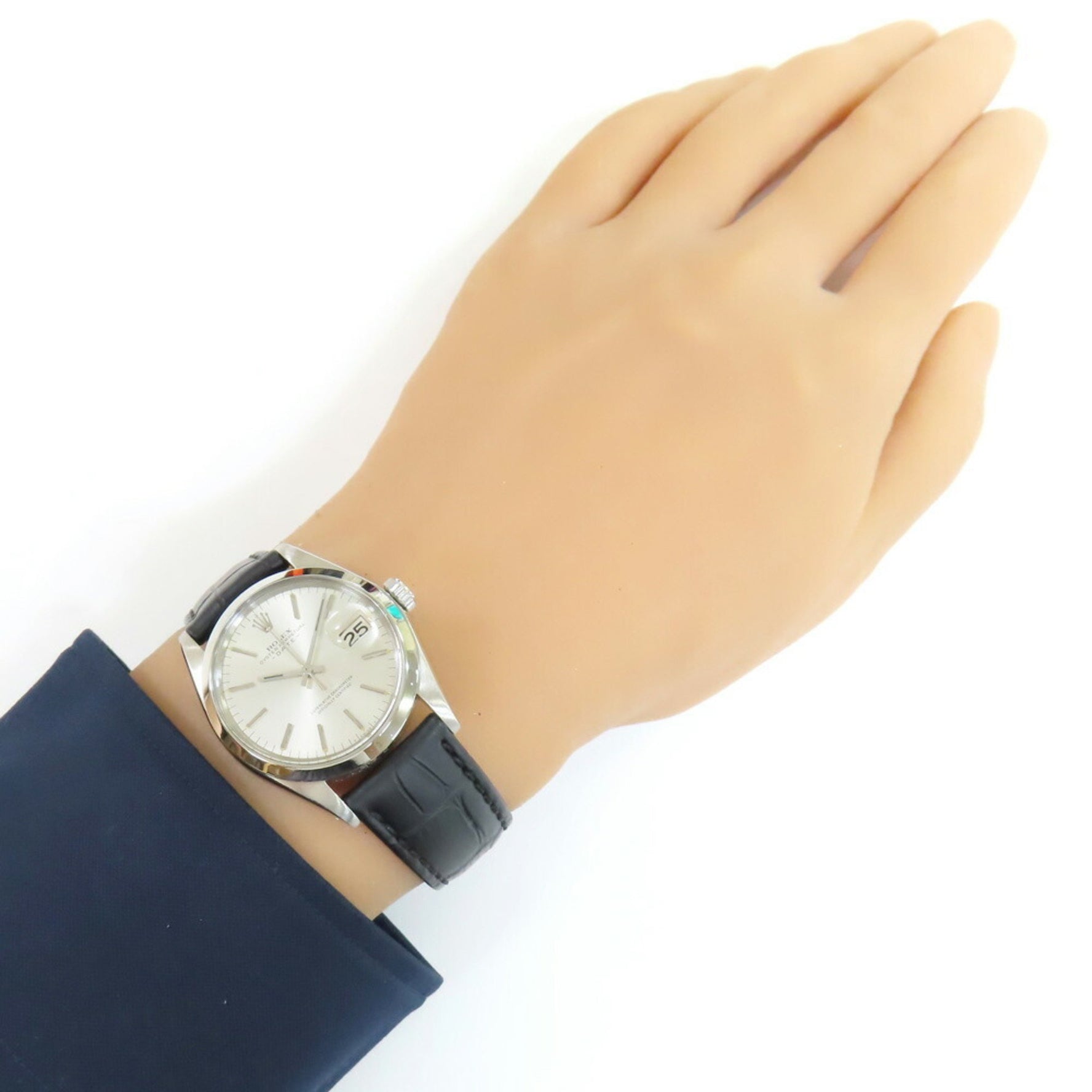 Rolex Date Oyster Perpetual Watch Stainless Steel 1500 Automatic No. 31 1970 Model Overhauled