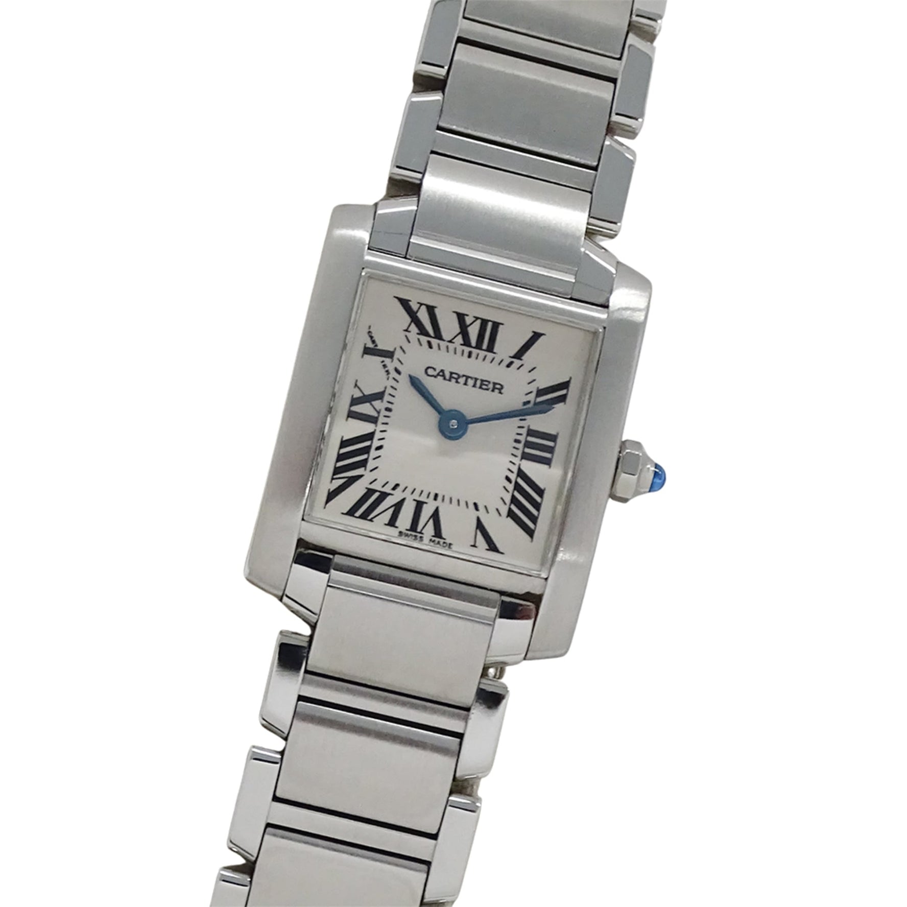 Cartier Tank Française Watch, Small Quartz, Stainless Steel, Silver/Ivory, Polished