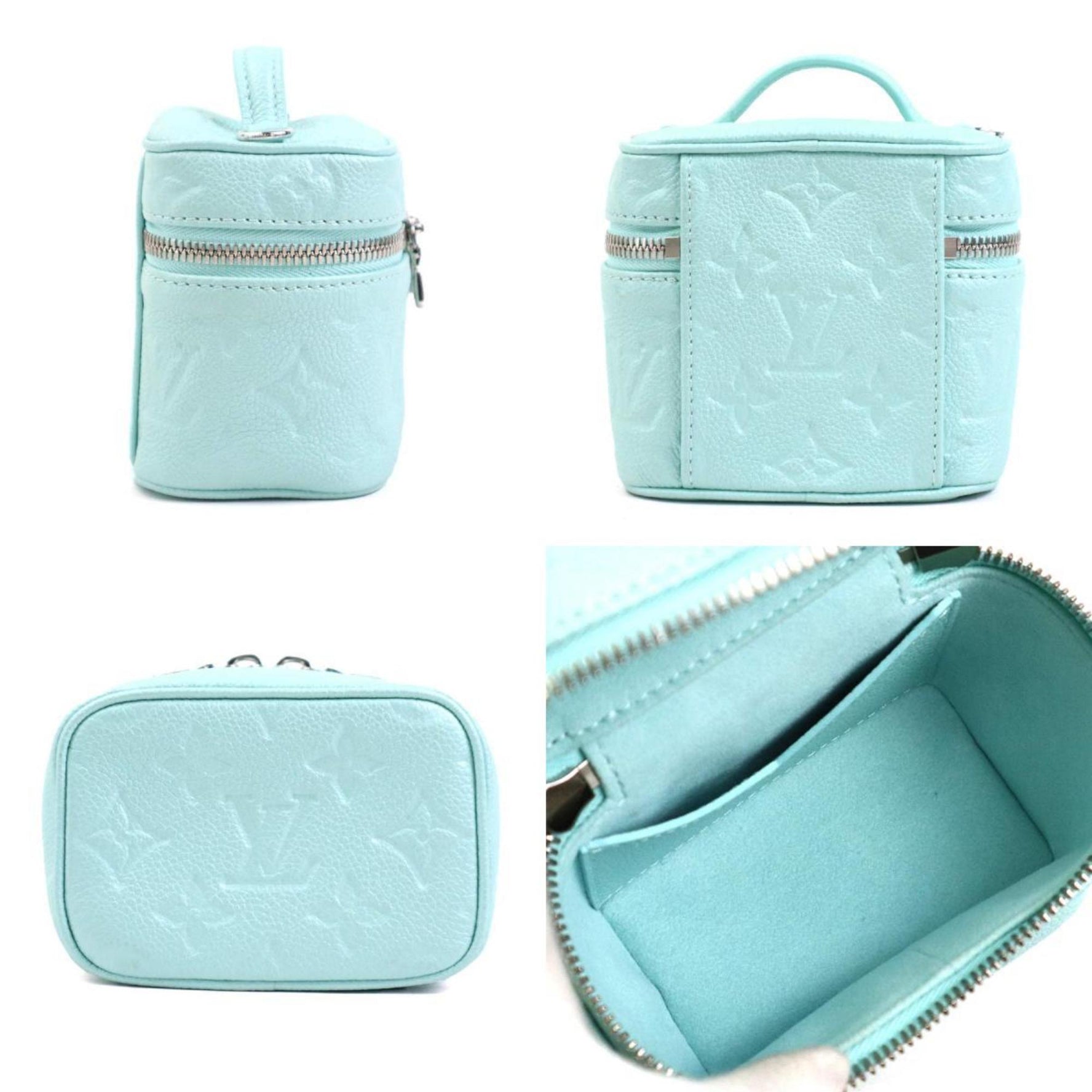 Louis Vuitton Handbag Shoulder Bag Monogram Empreinte Micro Vanity Light Blue Silver