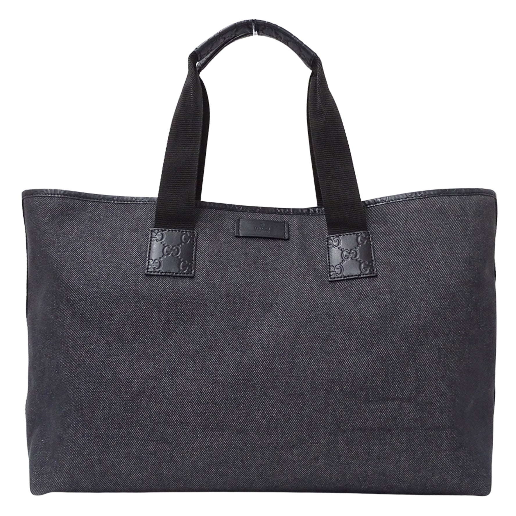 Gucci Denim Tote Bag, Guccissima, Large Capacity
