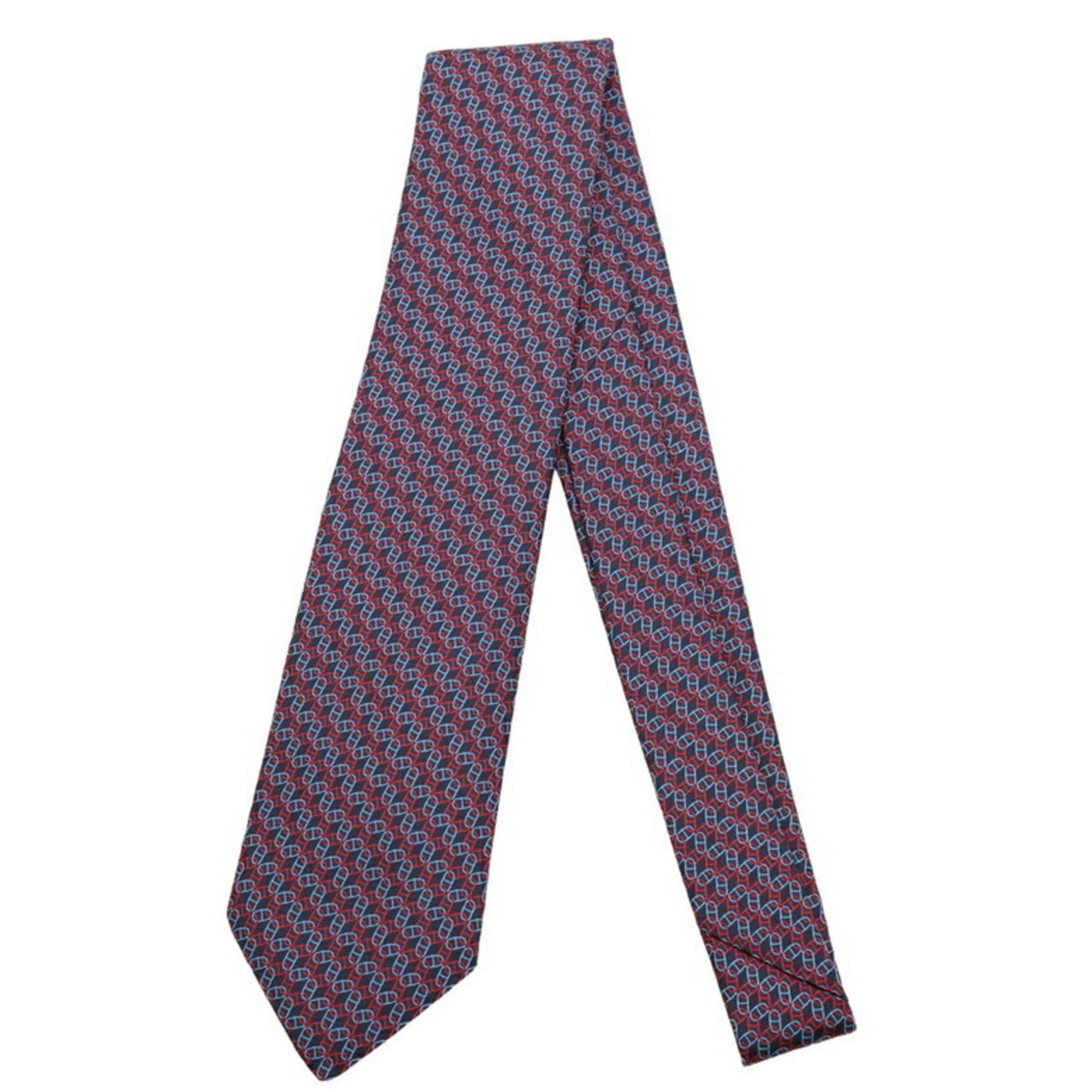 HERMES Chaine d'Ancre Necktie Silk Navy