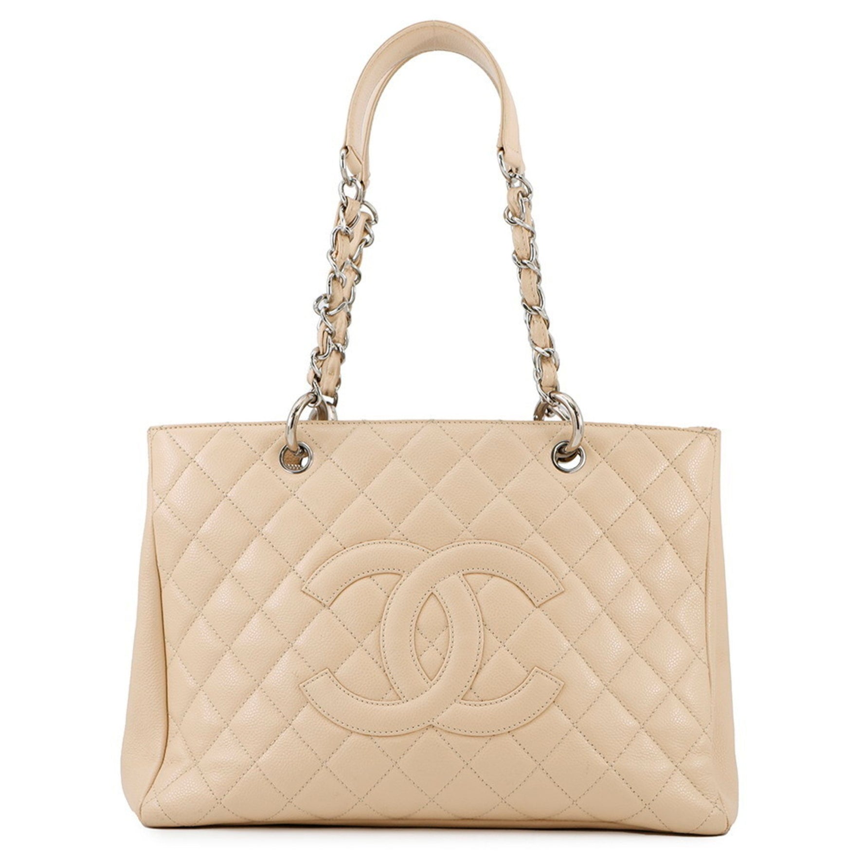 CHANEL Chain Tote Bag, Coco Mark, Matelasse, GST, Caviar Skin