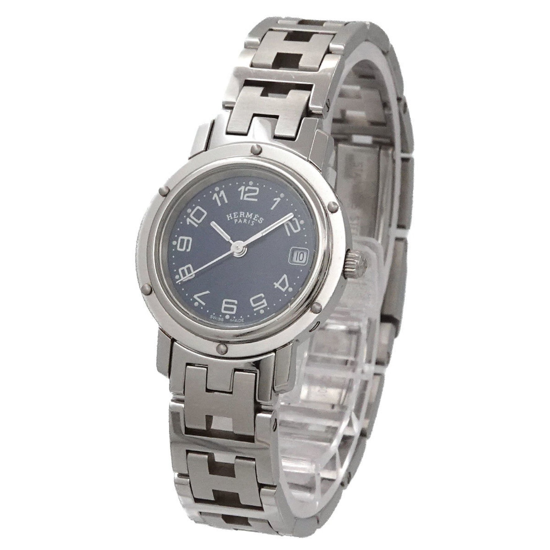Hermès Clipper CL4 210 Women's Watch with Date, Blue Quartz Movement