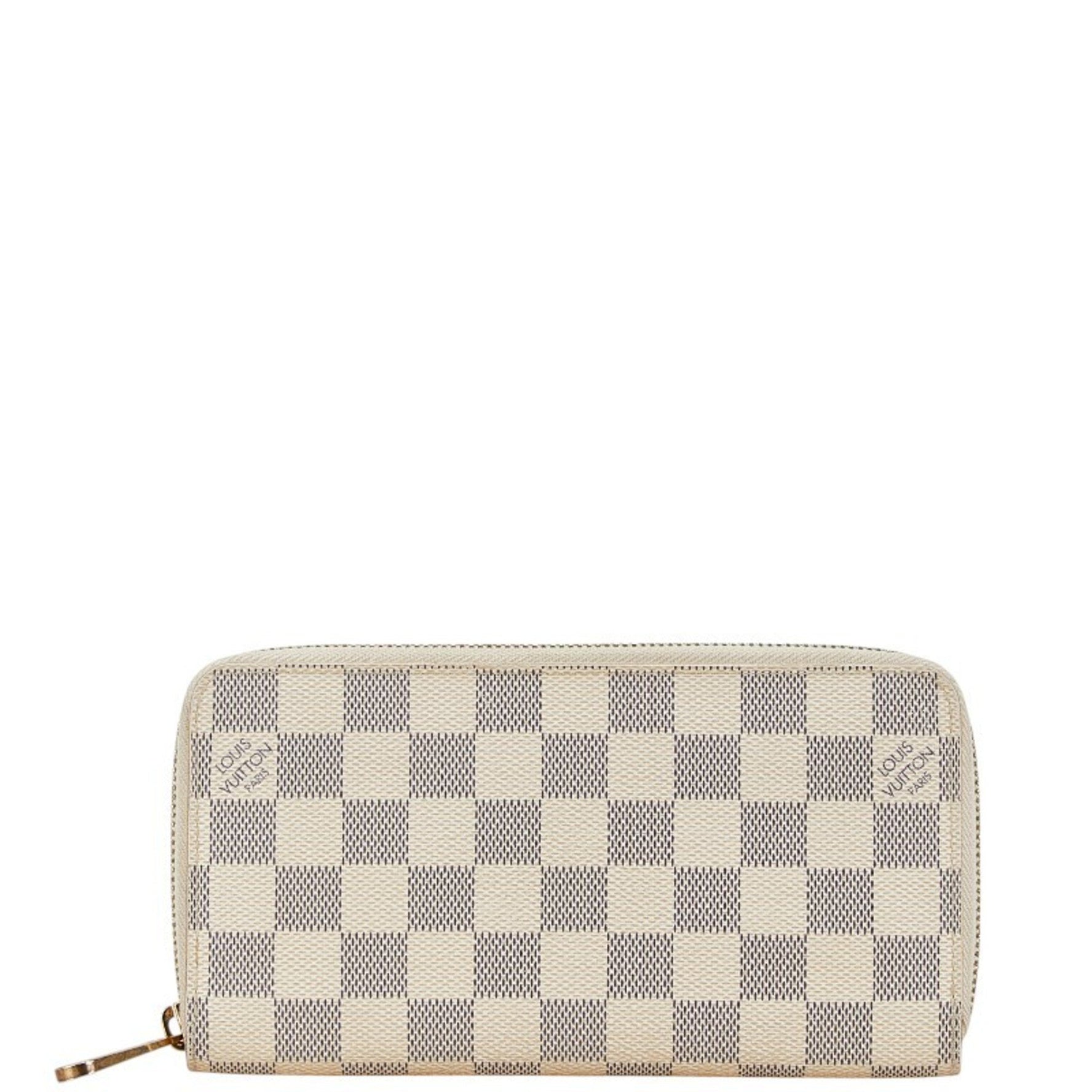 Louis Vuitton Damier Azur Zippy Wallet Round Long N60019 White PVC Women's LOUIS VUITTON