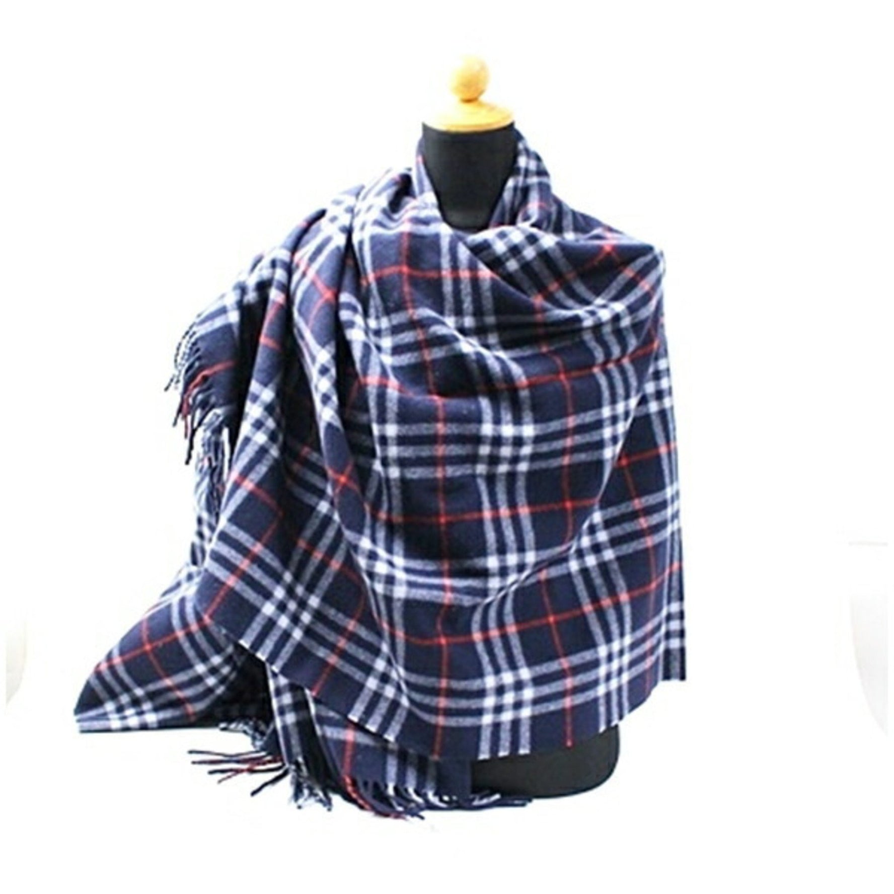 Burberry wool and cashmere large scarf/muffler, check pattern, 196 x 72 cm, suitable for both men women.