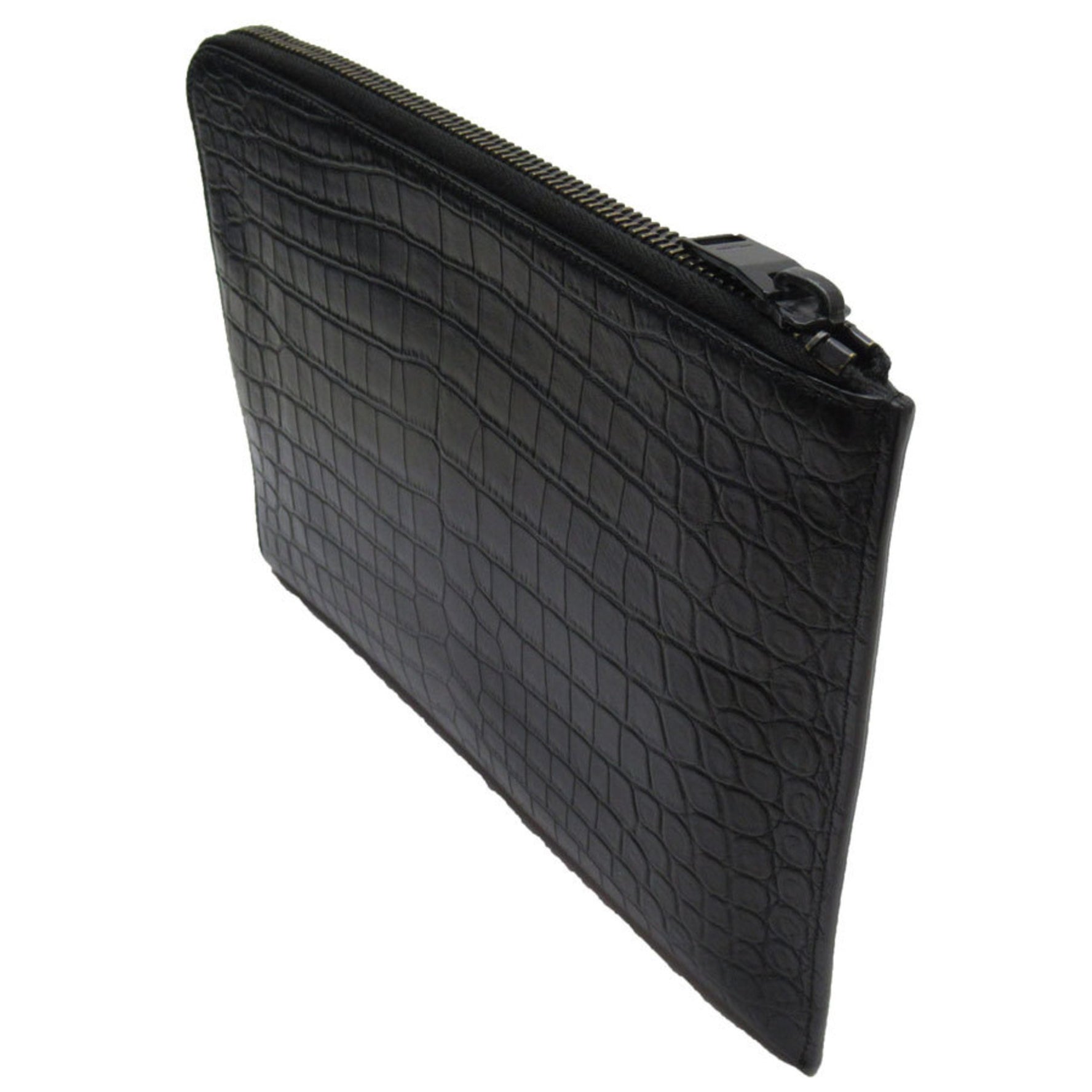 Saint Laurent Clutch Bag Embossed Leather Black Men's t18969a