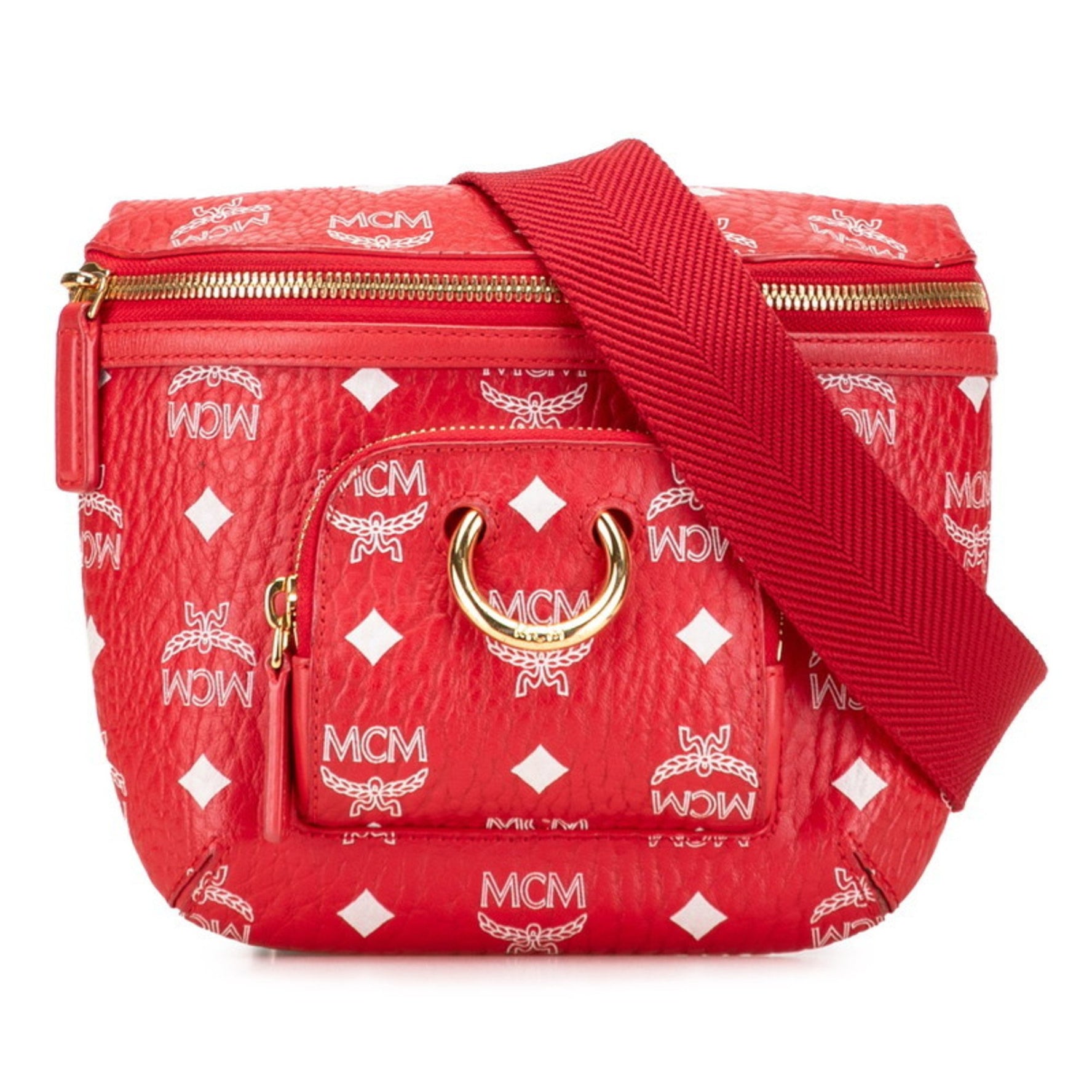 MCM Visetos OX New Year Collection Shoulder Bag/Body Bag Red